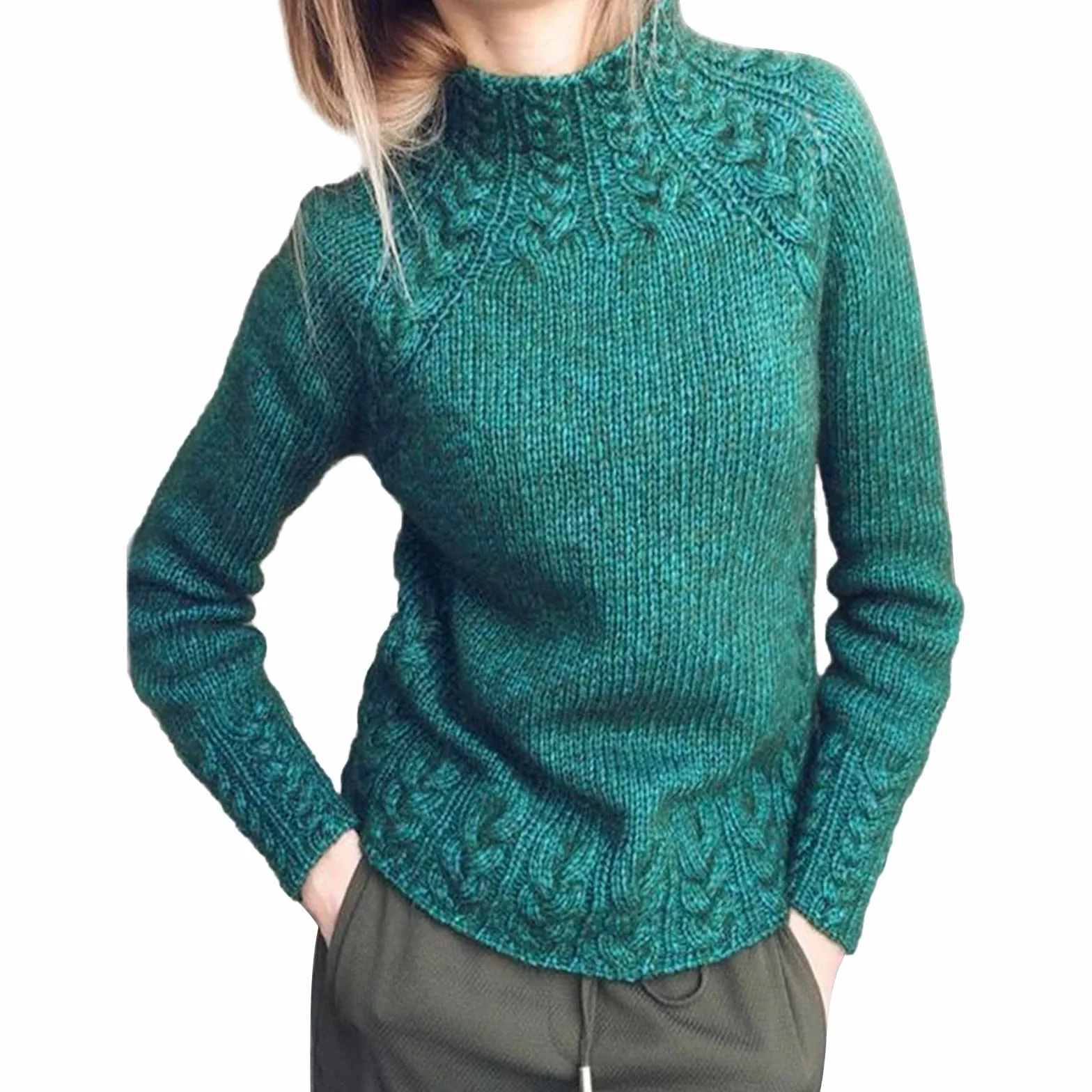 Modny sweter na co dzień dla kobiet dziewczyny kobiety sweter top golf dekolt sweter solidny sweter z długim rękawem sweter damski temperament C Ommuter sweter męskie wysokie swetry i swetry