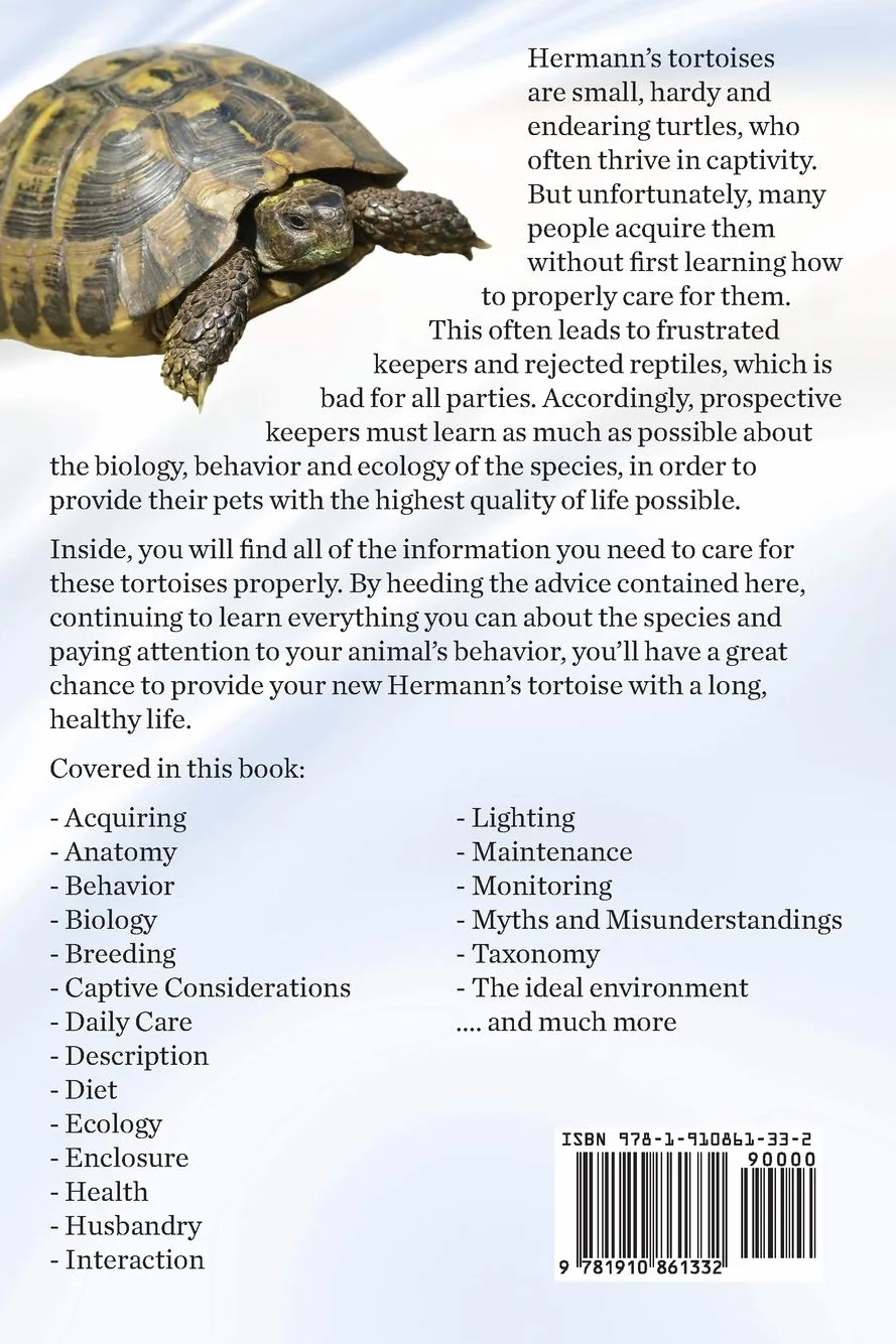 Hermann's Tortoise Owner's Guide. Hermann's Tortoise book for Diet, Costs, Care, Diet, Health, Behavior and Interaction. Hermann's Tortoise Pet.