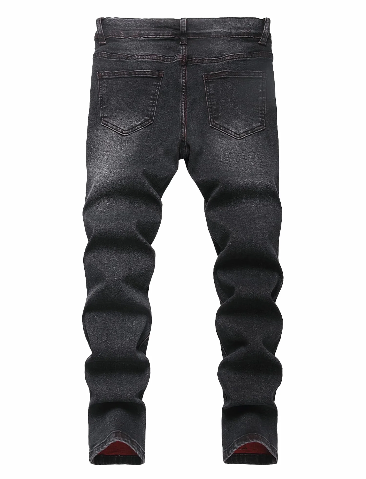 FEOYA Kids Jean Slim Fit prążkowane spodnie dla nastolatków skinny denim, chłopięce spodnie dżinsowe, podarte, elastyczne, dla dzieci, na wiosnę, z gumowym ściągaczem, długie z otworami, 7-16 lat