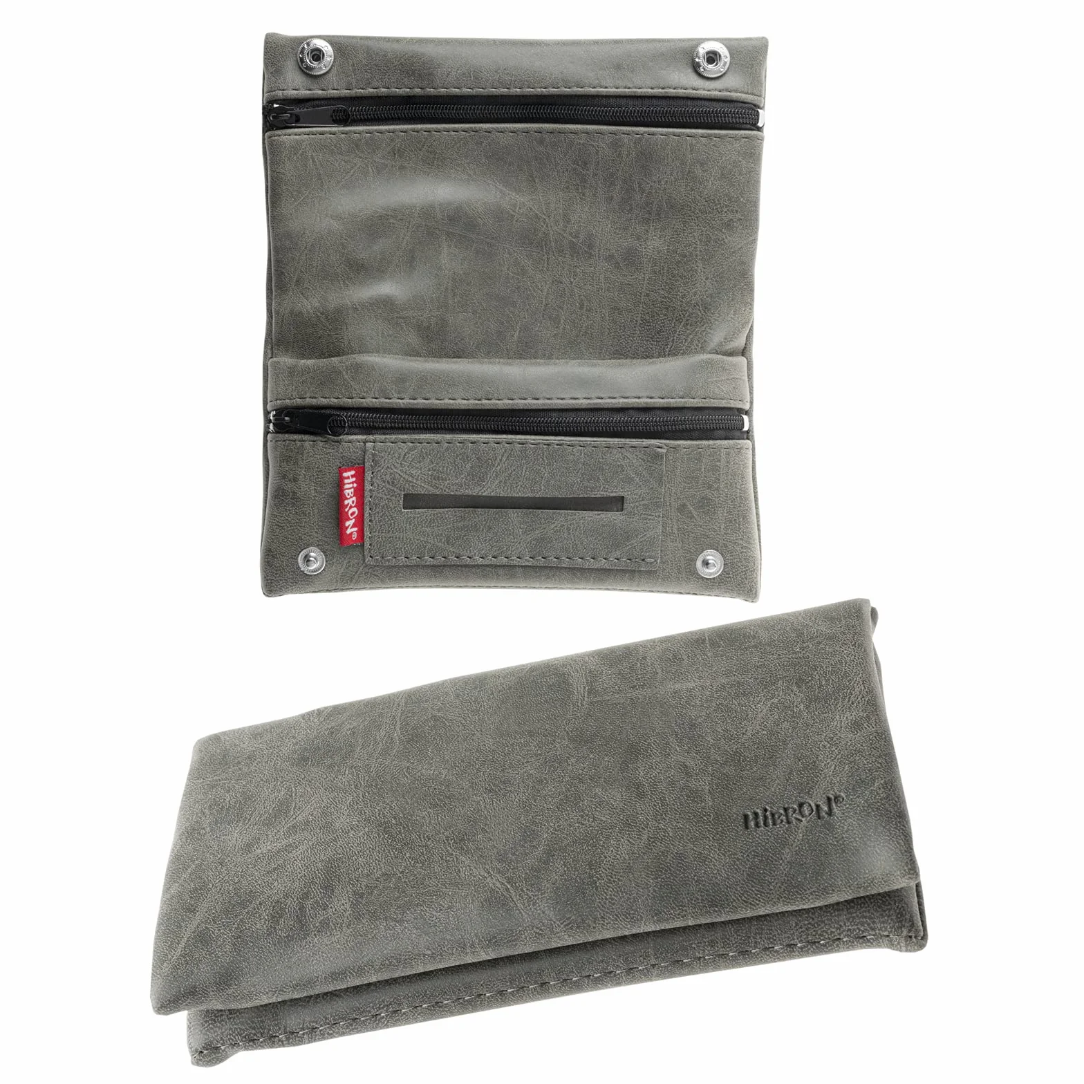 HIBRON Tabaquera Pitillera Cover Tobacco Bag od Liar skórzany Tobacco Wallet firmy Rolling (58105 szary)