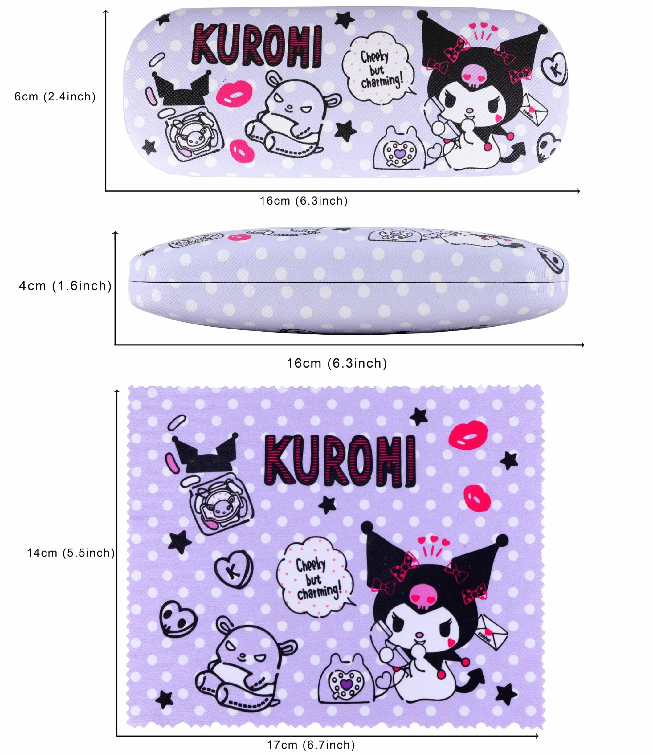 Roffatide Anime różowy kreskówka etui na okulary twarda obudowa na okulary z ściereczką do okularów przenośne ochronne pokrowiec na okulary dla chłopców dziewcząt