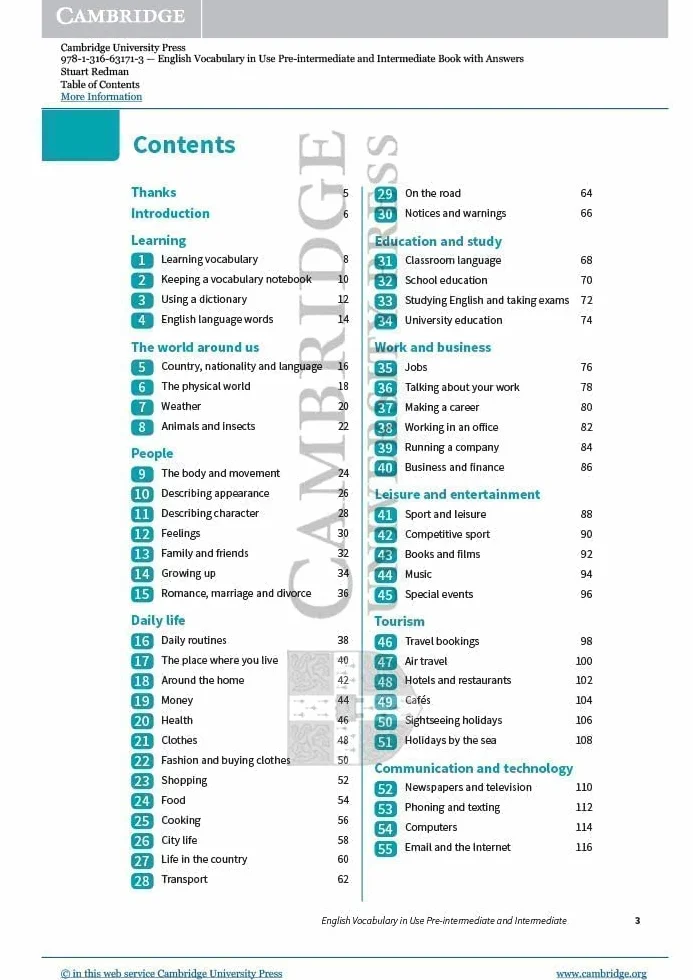 English Vocabulary in Use Pre-intermediate and Intermediate Book with Answers: Vocabulary Reference and Practice