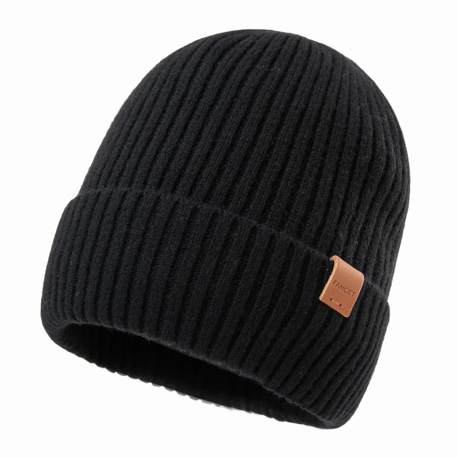 TOP-EX Czapka beanie unisex, w 100% z wełny merynosów, ciepła czapka zimowa z podszewką polarową, uniseks i elastyczna, idealna do biegania i golfa, miękka czapka z dzianiny