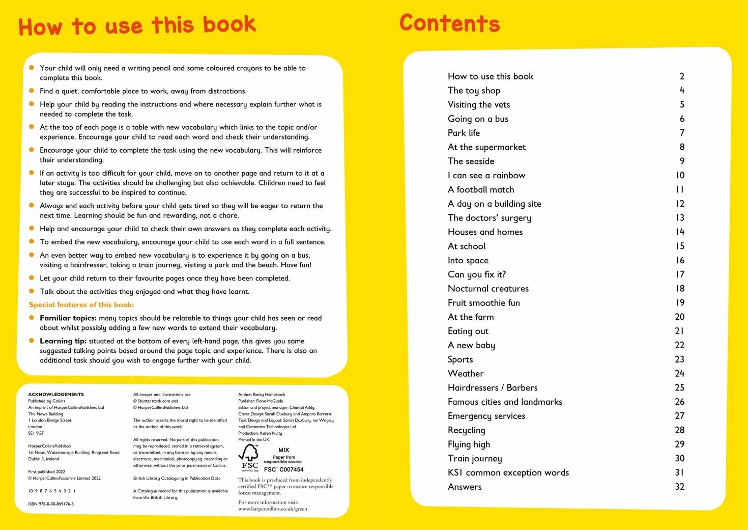 Vocabulary Activity Book Ages 5-7
