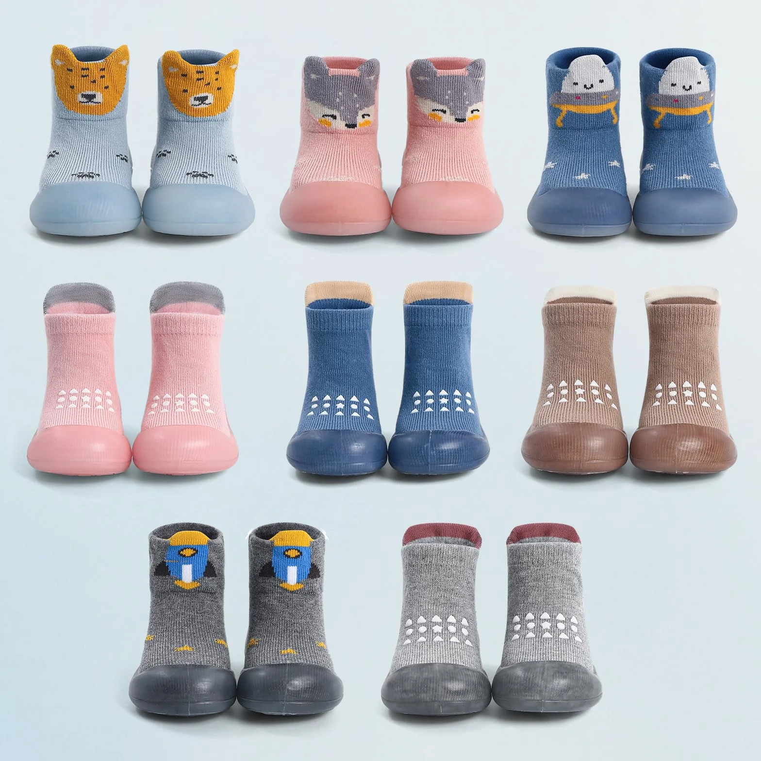 MASOCIO Chłopięce dziewczęce skarpety buty dziecięce pierwsze buty do chodzenia miękka gumowa podeszwa antypoślizgowe skarpety buty