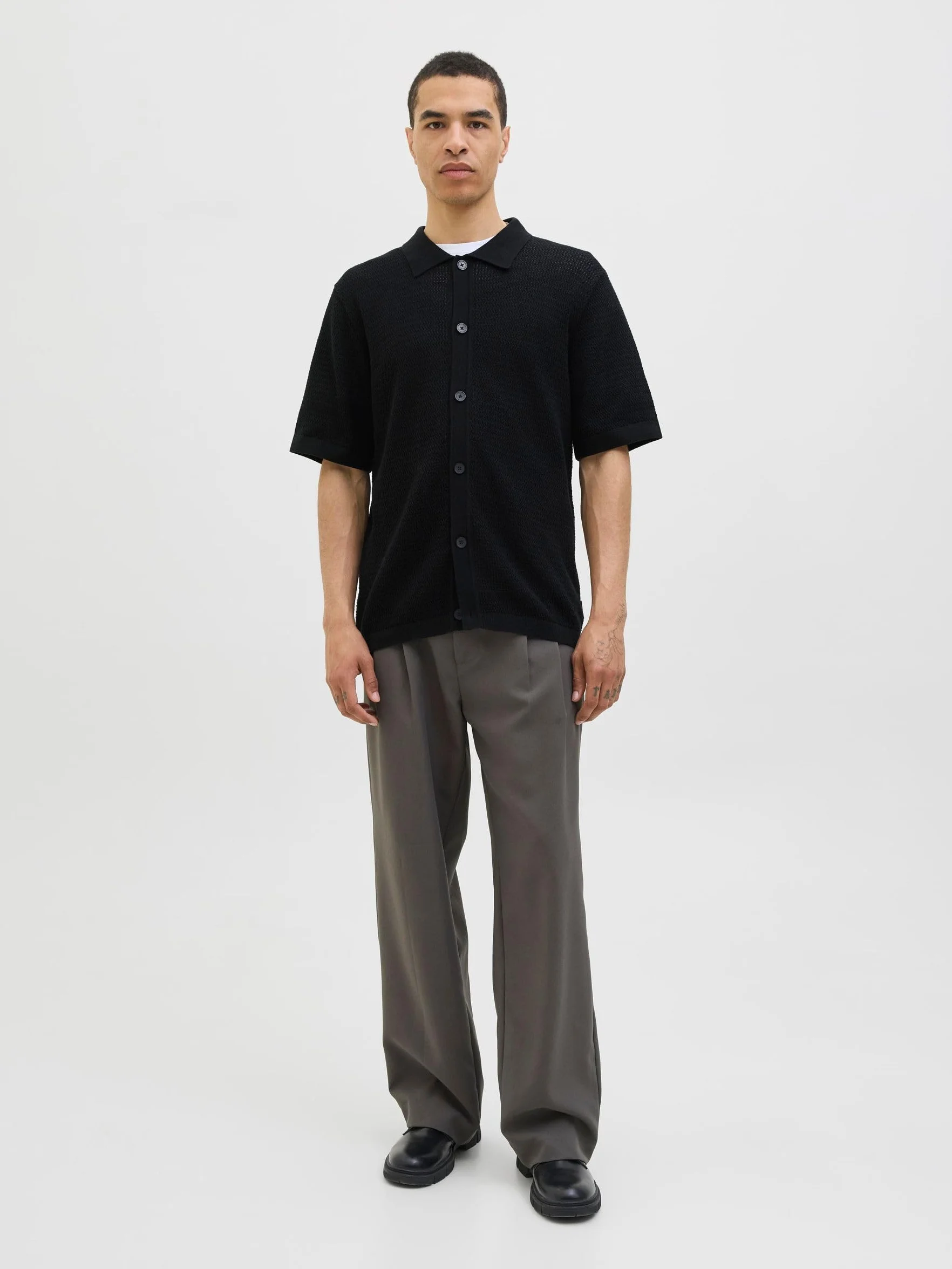 JACK & JONES Jprblajones Knit Polo Ss męska koszulka polo, czarny, M