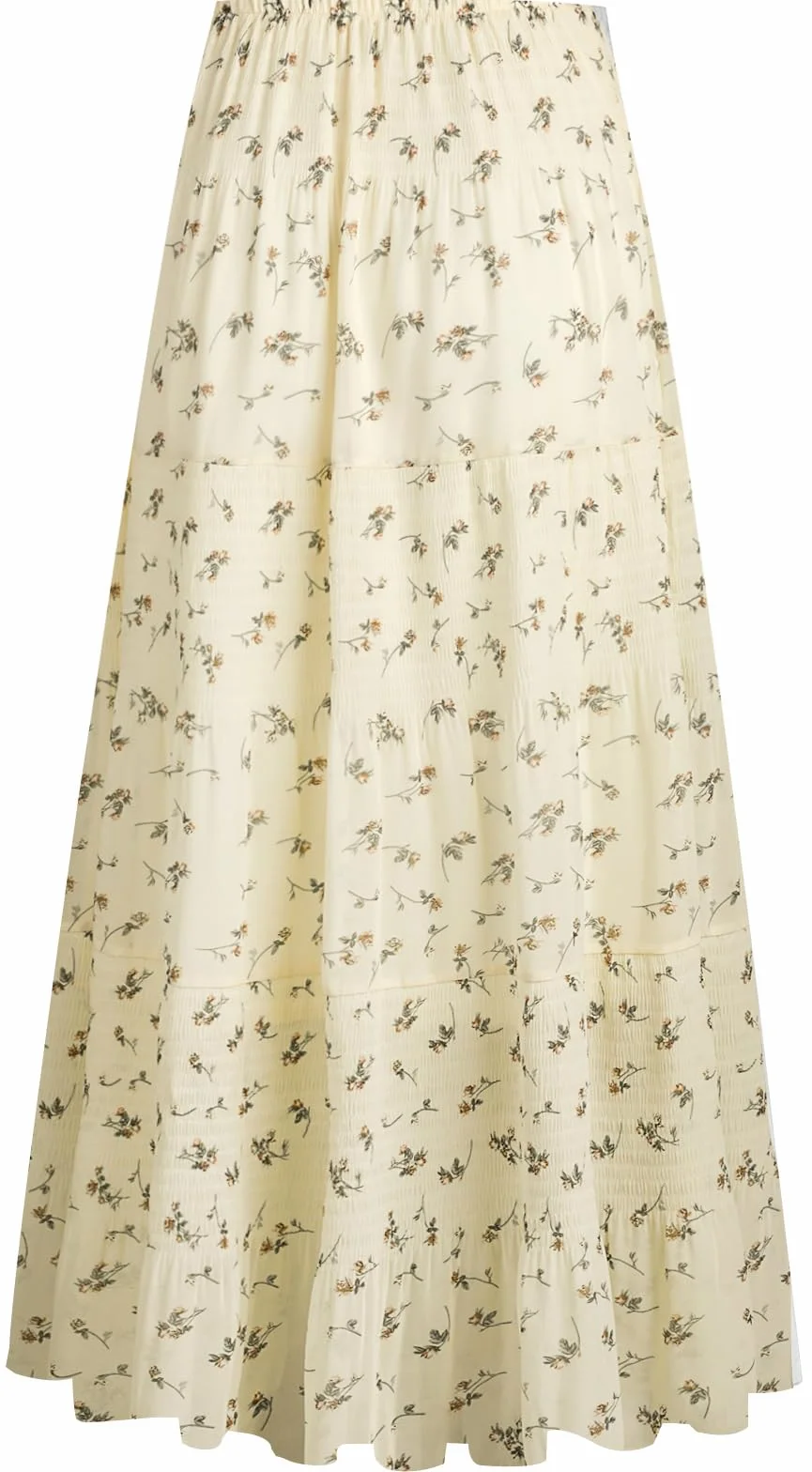 Genfien Damskie eleganckie spódnice z wysokim stanem z wysokim stanem szyfonowa spódnica z letnią podszewką boho