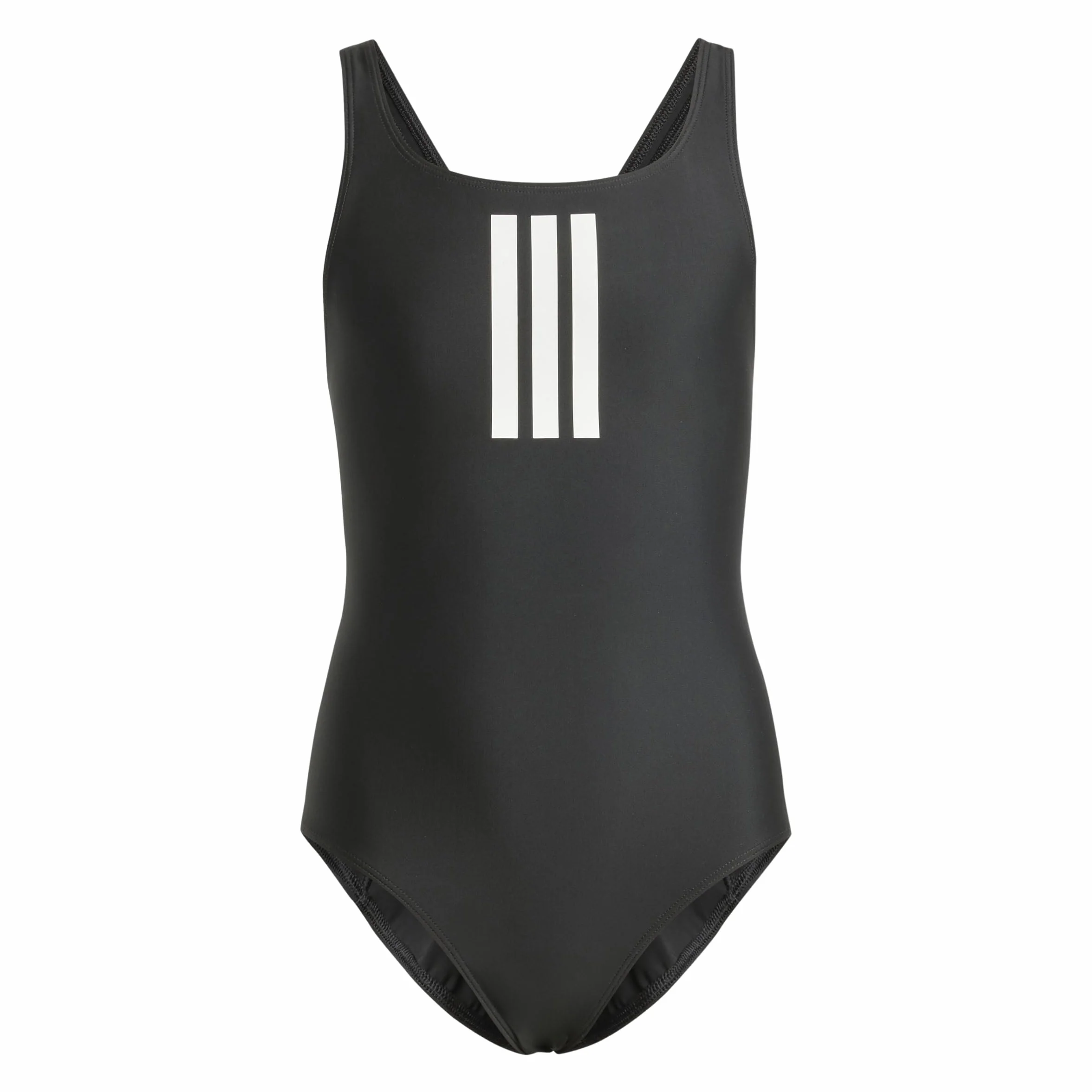 adidas Dziewczynki 3-Stripes Swimsuit Kids Swimwear, Black/White, 11-12 Years