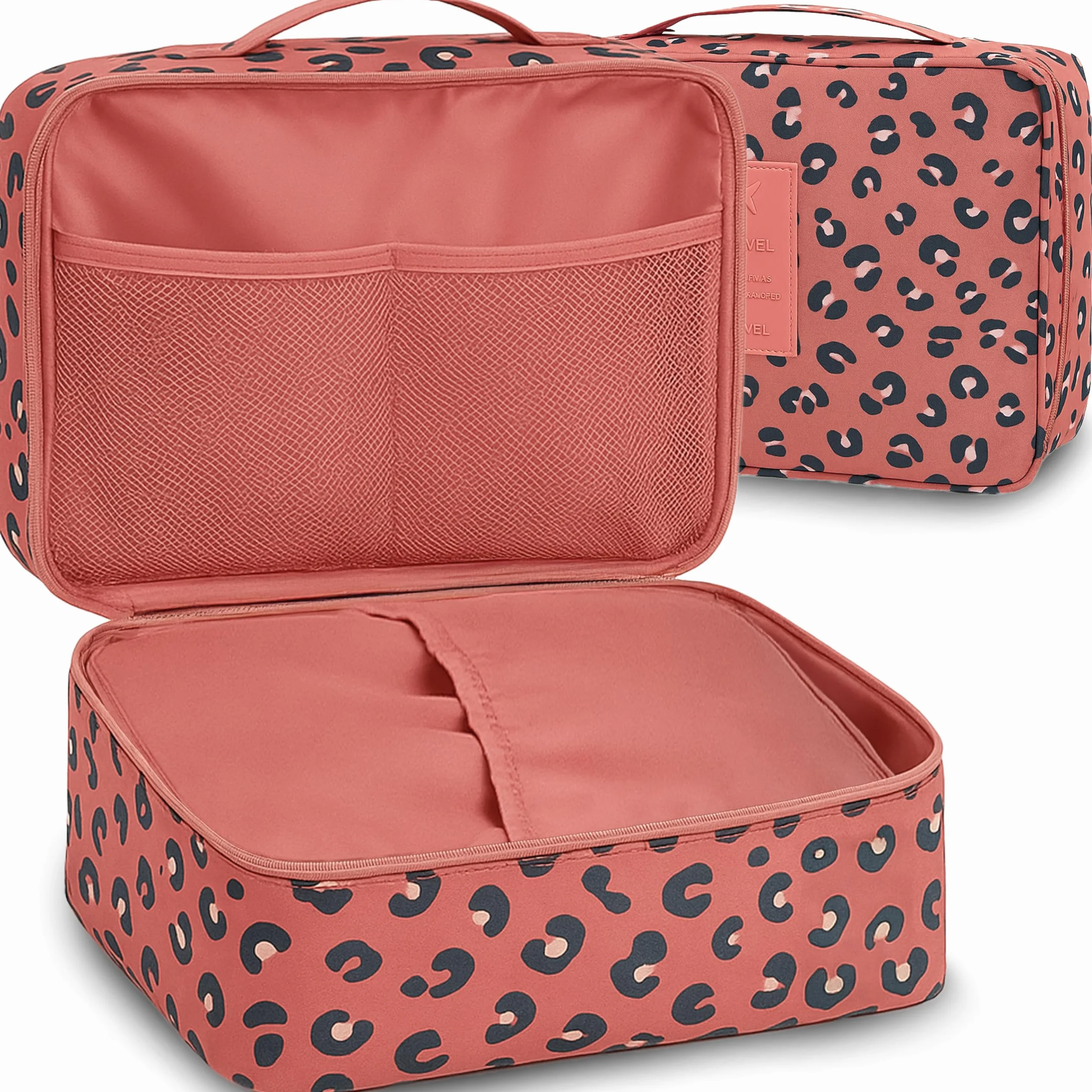 Retoo Kosmetyczka, podróżna kosmetyczka, przenośna torba na kosmetyki, dla kobiet i dziewcząt, wielofunkcyjna walizka na kosmetyki, Rosa, 2x24x18,5
