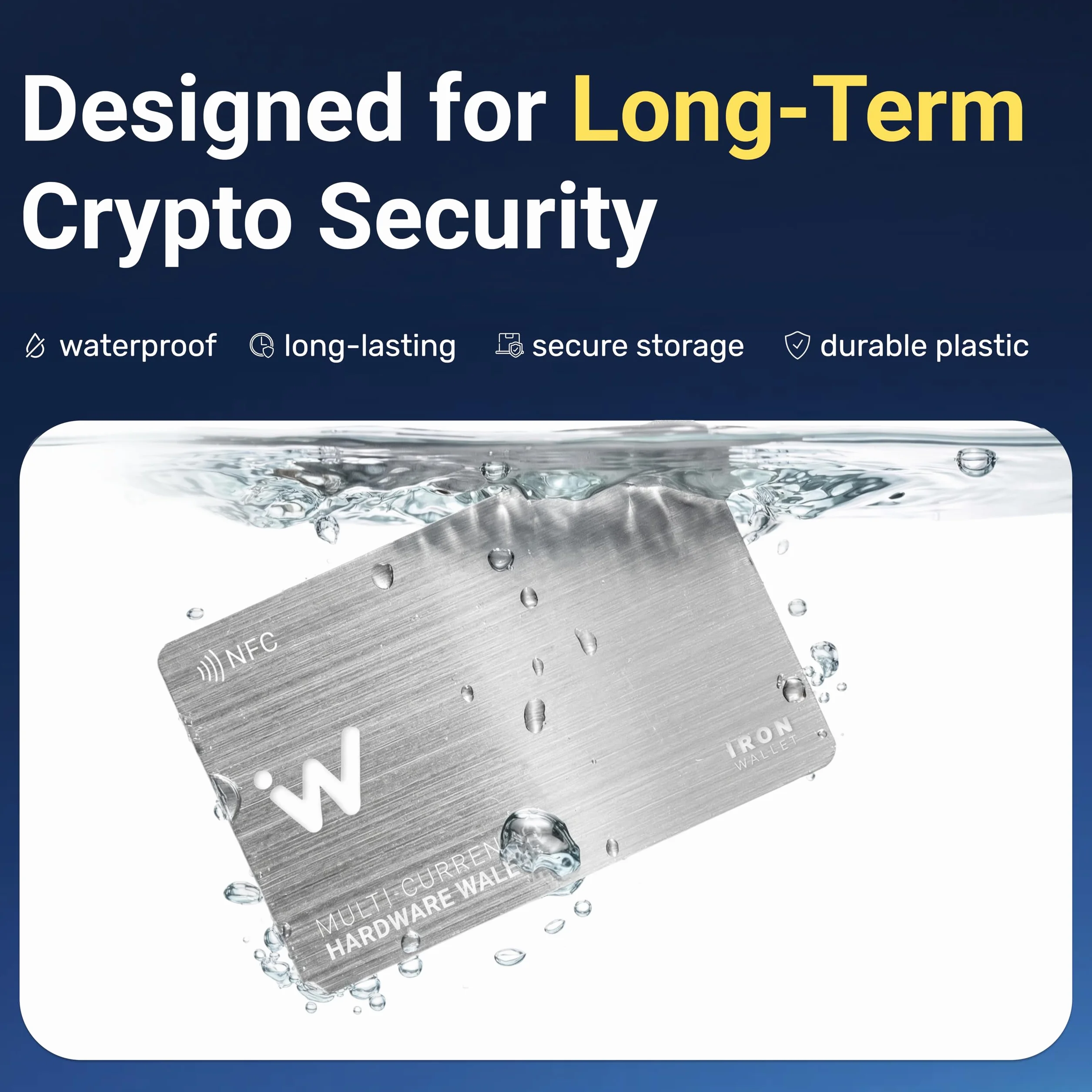 Karta IronWallet NFC - 2 karty - Konstrukcja "szczotkowanego metalu" dla zimnego portfela kryptowalutowego - Przechowywanie Bitcoinów, Ethereum i nie tylko - Bezpieczny sprzętowy portfel offline