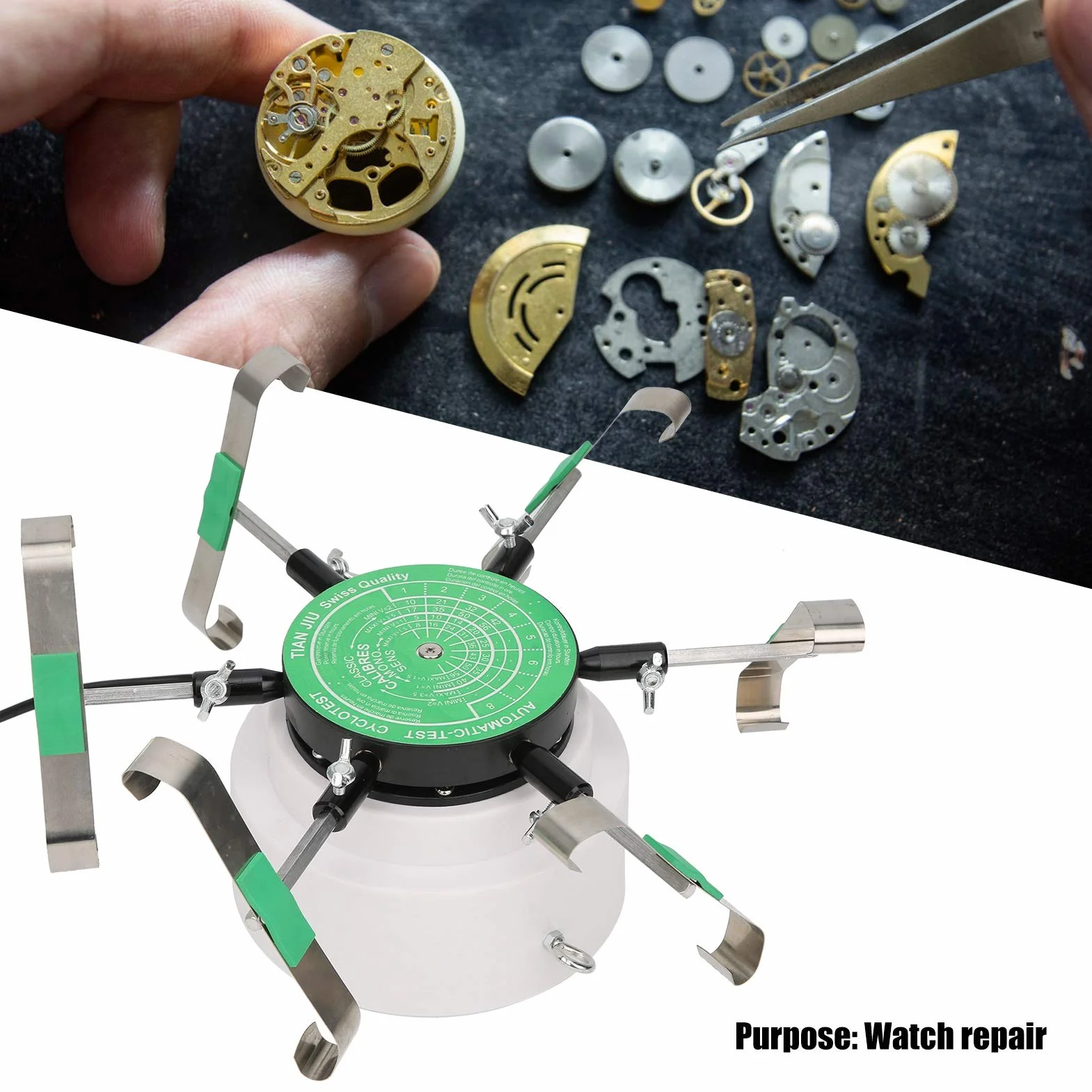 6 Arms Watch Winder Machine Automatyczne mechaniczne narzędzie do naprawy zegarków Wtyczka UE AC250V