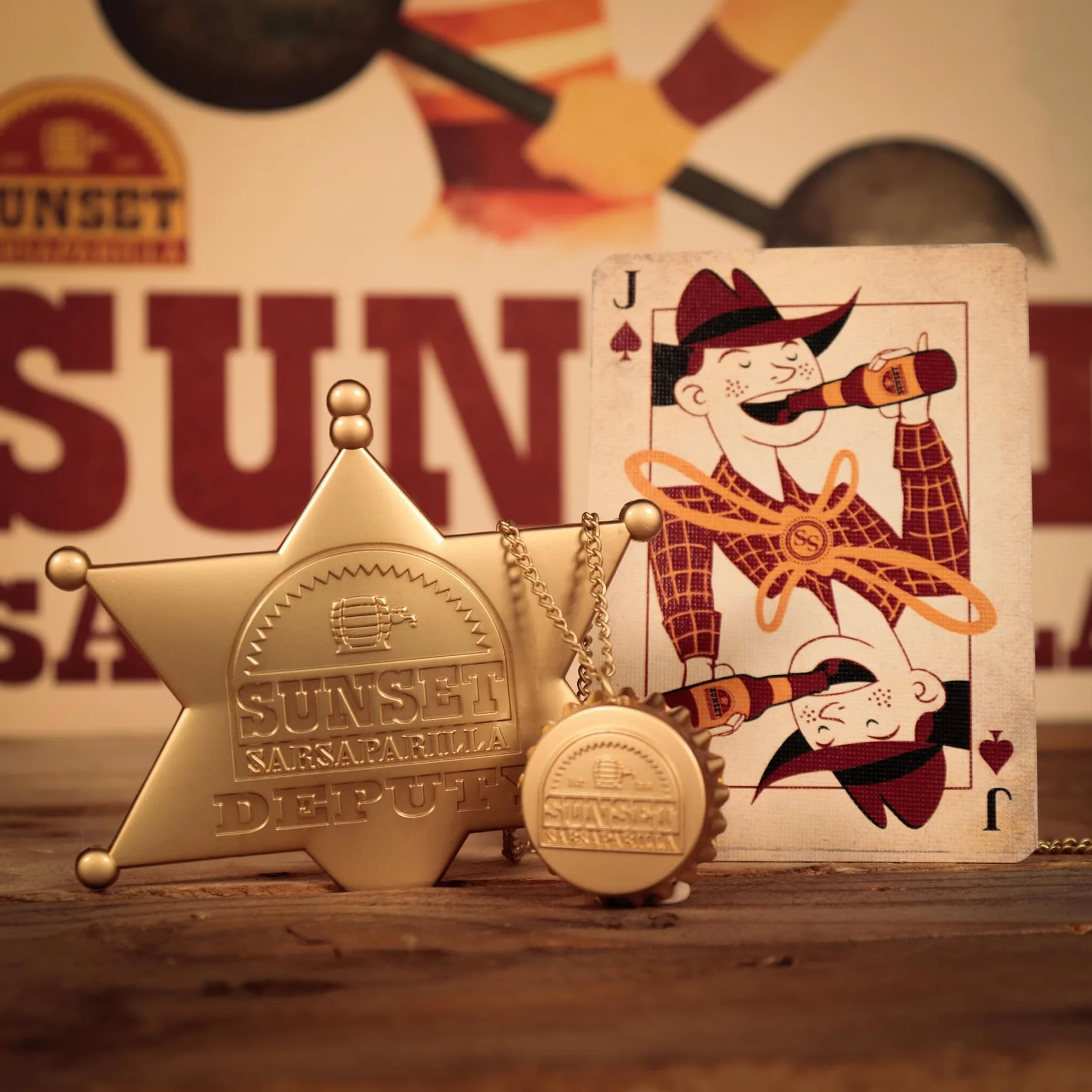 Zestaw kolekcjonerski Sarsaparilla Fallout Sunset - specjalna edycja w kolorze złotym | zawiera 3 unikalne przedmioty | oficjalnie licencjonowany + limitowany do 5000