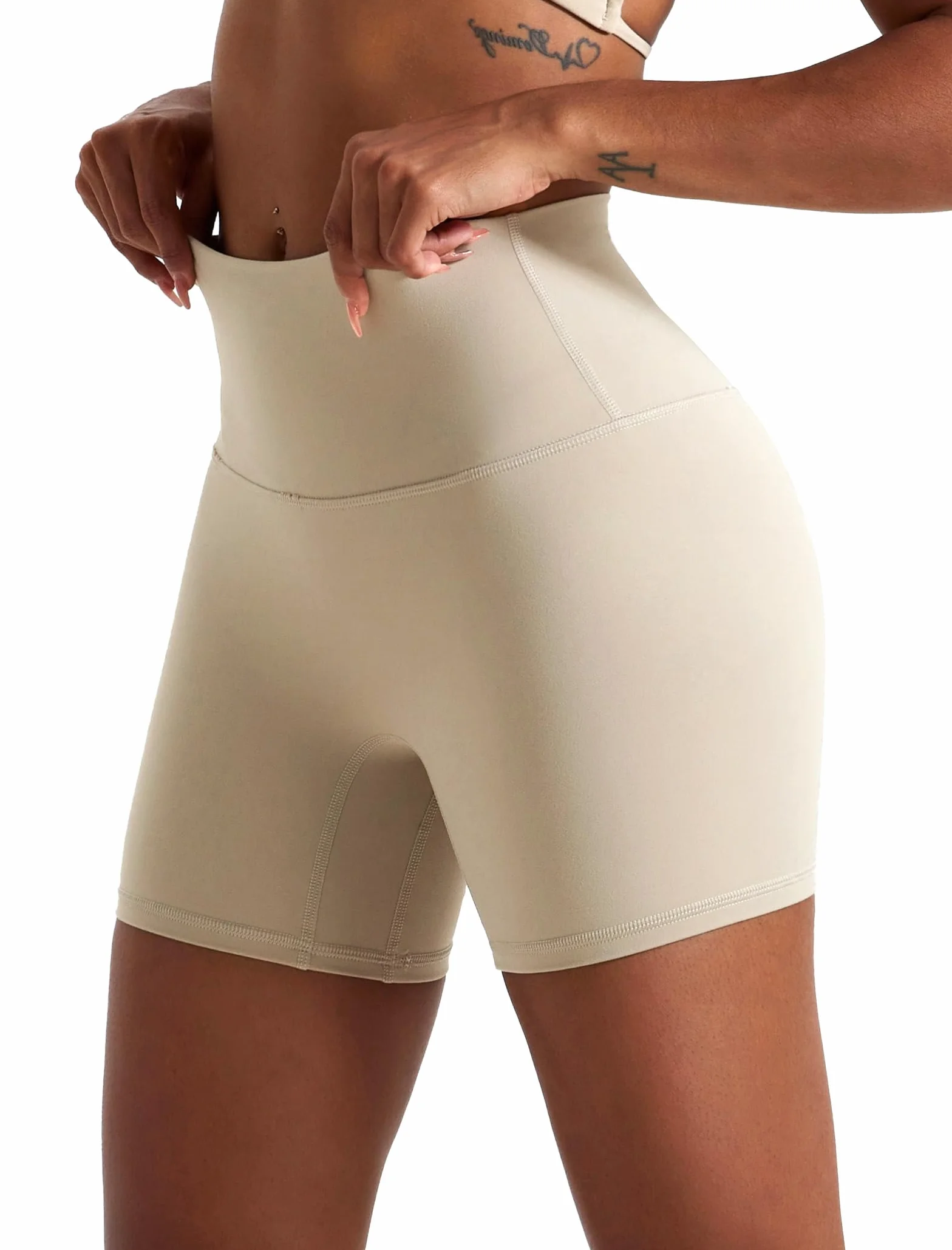 Voenxe Damskie Spodenki Sportowe do Jogi z Wysokim Stanem, Push Up Sportowe Spodnie Scrunch Butt, Fitness Trening Elastyczne Sportowe Szortów, Sportowe Rajstopy Trening Bieganie Sport, 2 Sztuk