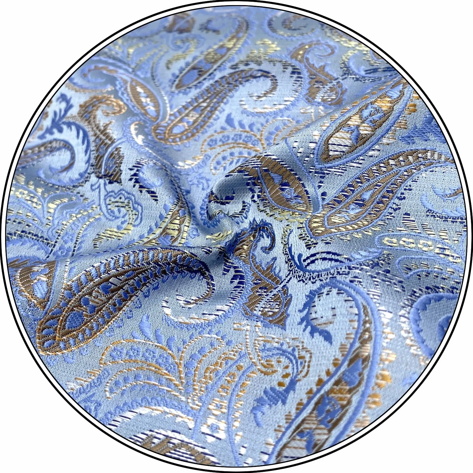 S&W SHLAX&WING Niebieskie męskie poszetki Paisley Silk Large Hanky 32cm Groomsmen męskie poszetki