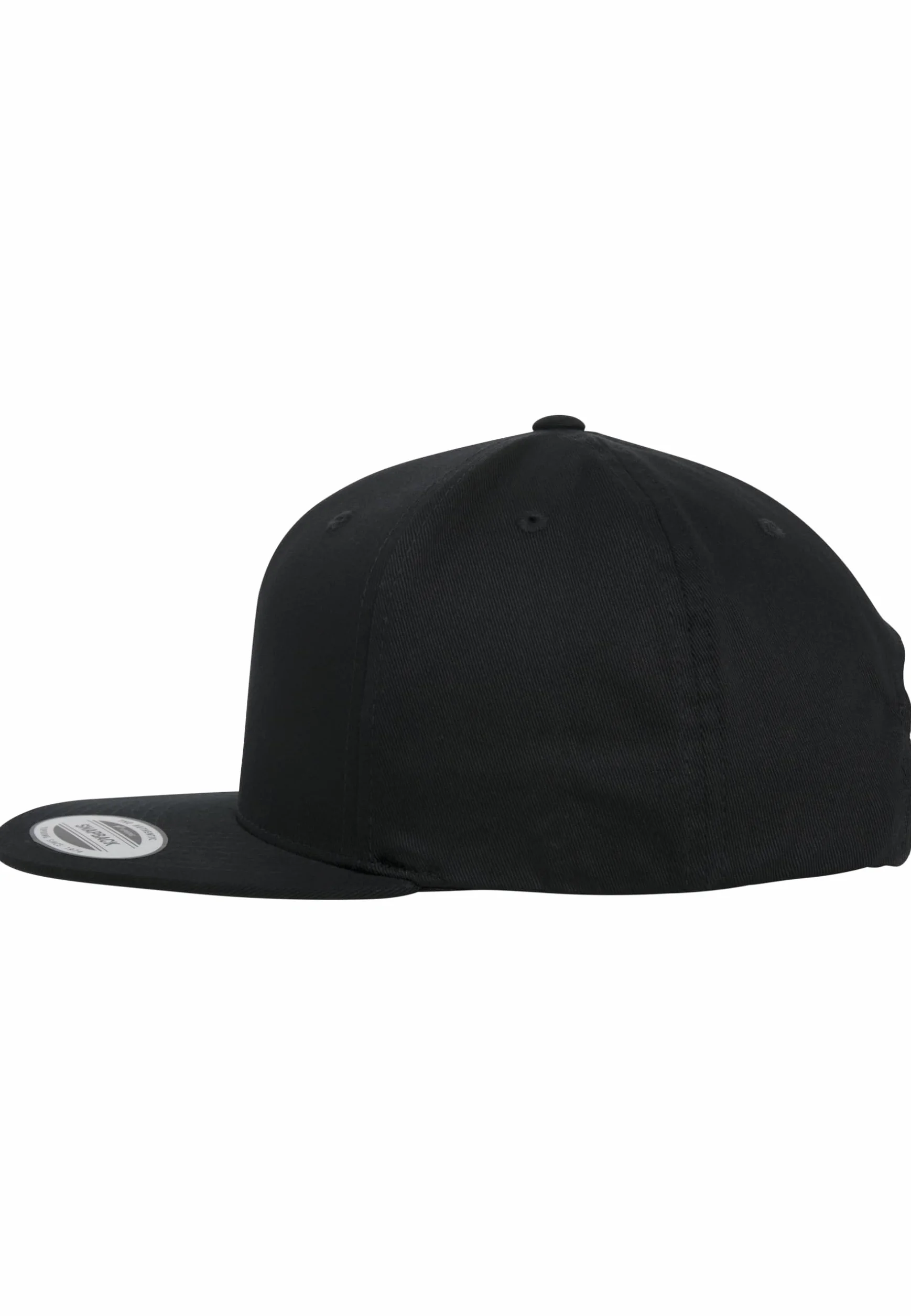 Yupoong Flexfit czapka z daszkiem unisex z organicznej bawełny z prostym daszkiem, organiczna bawełniana czapka baseballowa, regulowany rozmiar, rozmiar uniwersalny, jeden rozmiar, czarny, Rozmiar