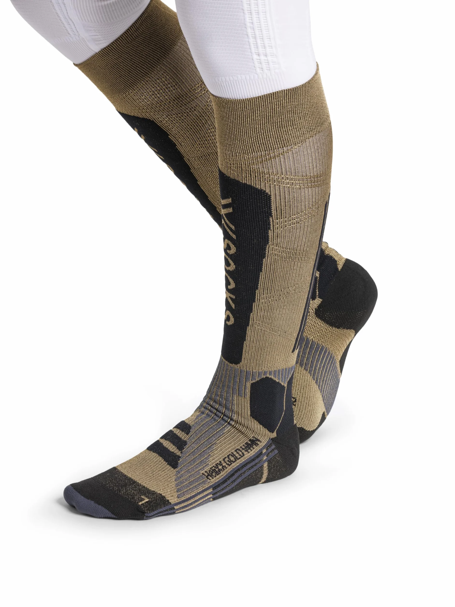 X-Socks Helixx Gold 4.0 Womens Special Edition Black and Gold - wysokowydajne skarpety do sportów zimowych zapewniające zwiększony komfort klimatyczny i wsparcie mięśni - Złoty/czarny, 39-40