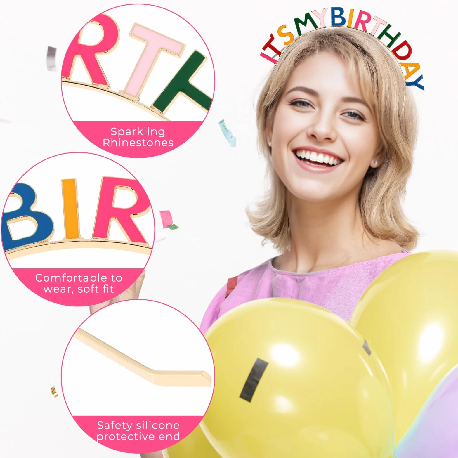 Giantree Urodzinowe opaski na głowę dla kobiet dziewcząt, 'It's My Birthday' korony błyszczące kryształ górski opaska do włosów z okazji urodzin akcesoria dla kobiet uroczystości urodziny przyjęcie