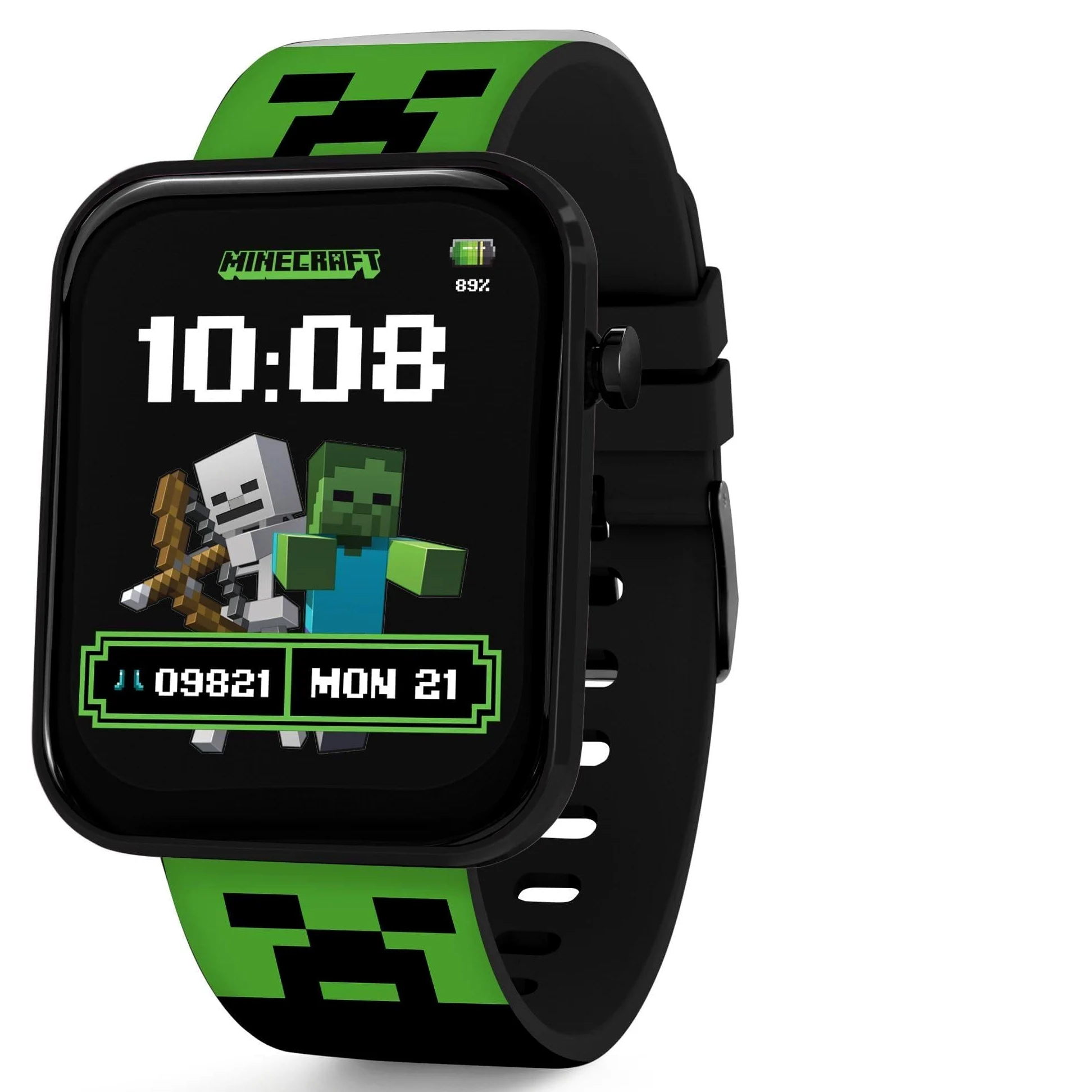 Accutime Minecraft MIN4363ARG inteligentny zegarek dziecięcy z zielonym nadrukiem