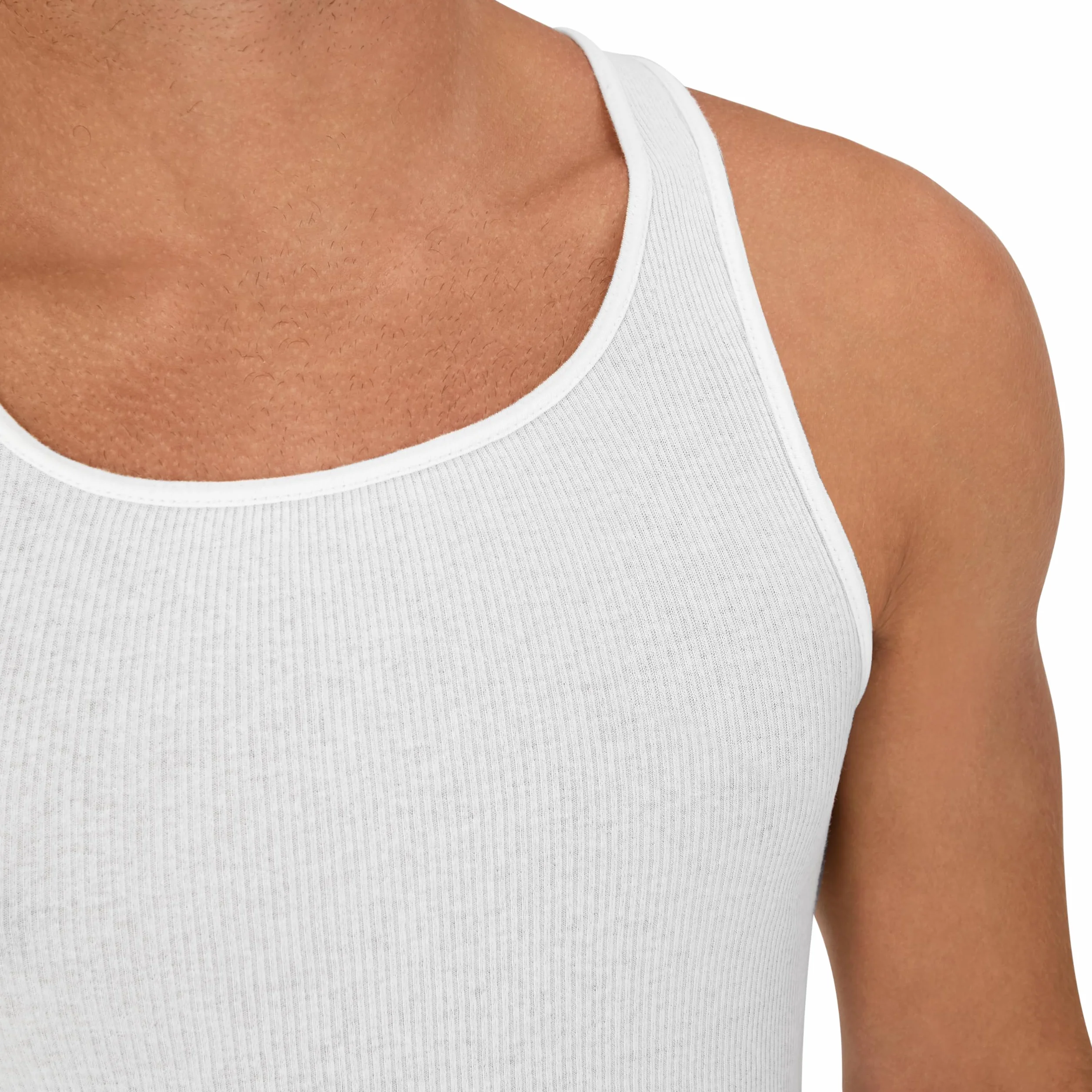 Hanes Bielizna Mężczyźni Undershirt Tank, Moisture-wicking Ribbed, Lightweight Cotton Tank Undershirts, Black/White Options, Multi-pack (6 w zestawie)