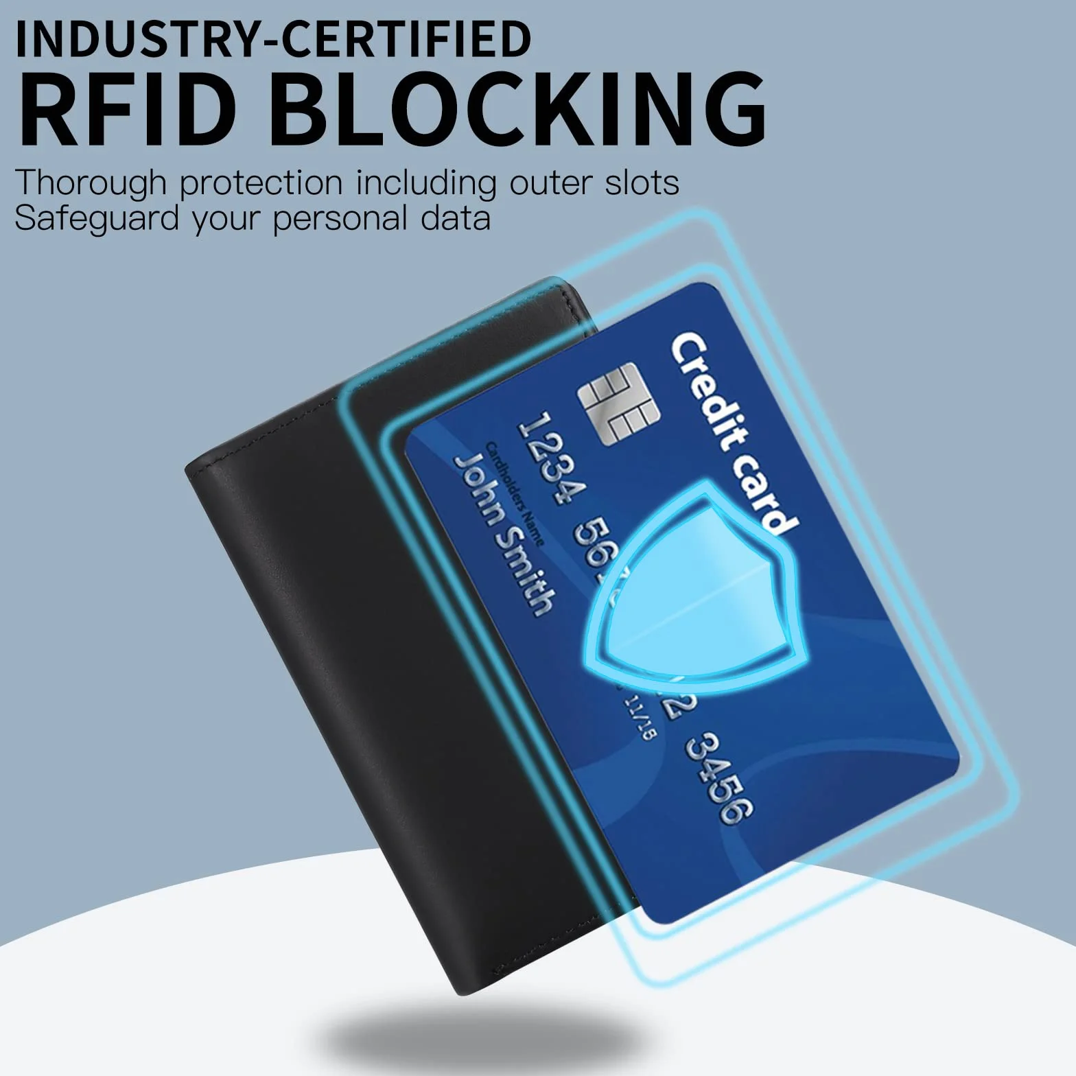 SENDEFN Duży portfel męski z prawdziwej skóry, portfel męski z blokadą RFID z 19 przegródkami na karty kredytowe, 3 przegródki na banknoty, 1 kieszeń na monety