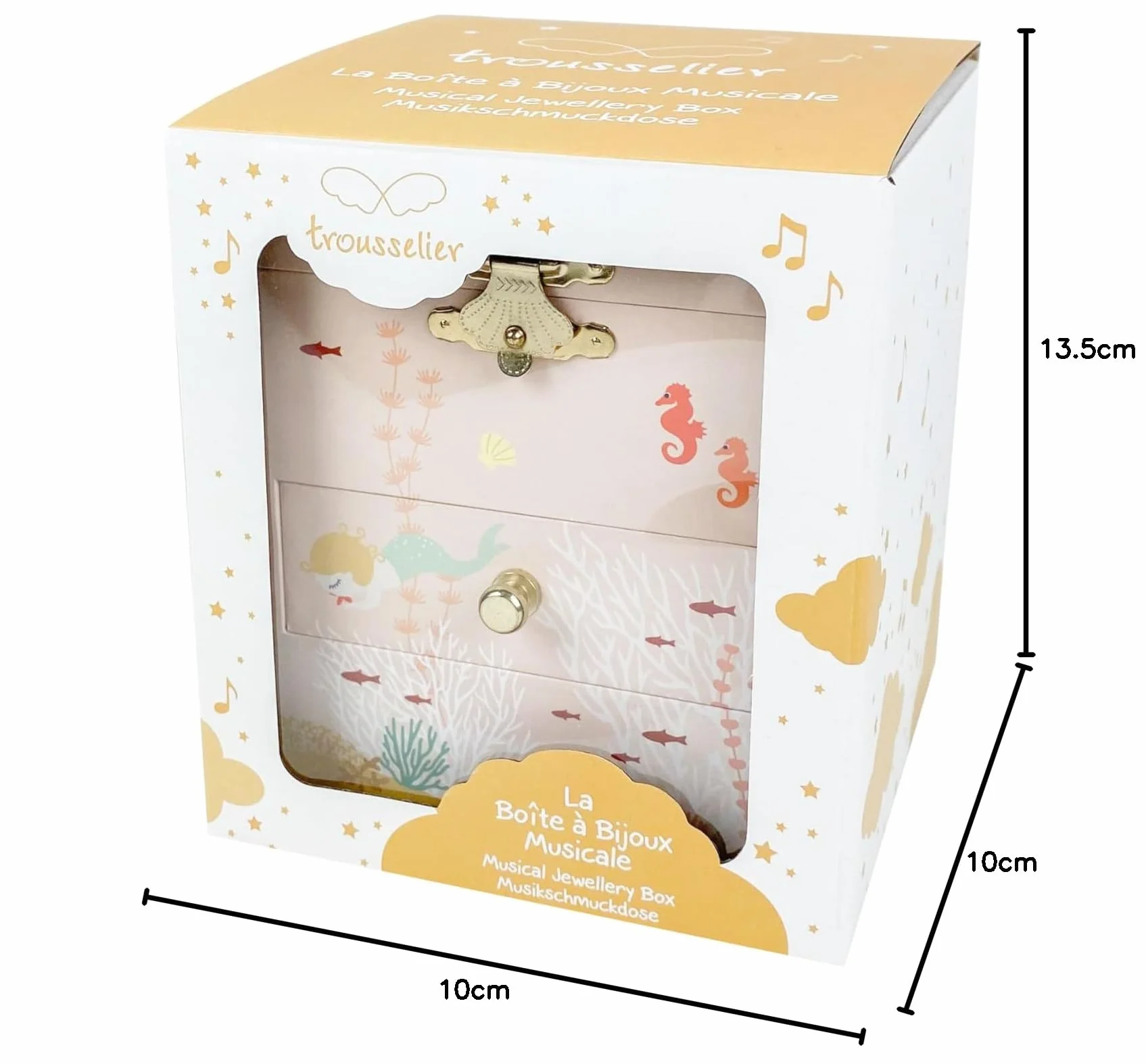 Trousselier- Musical Box z 3 Drawers Syrenka, S13042, różowy