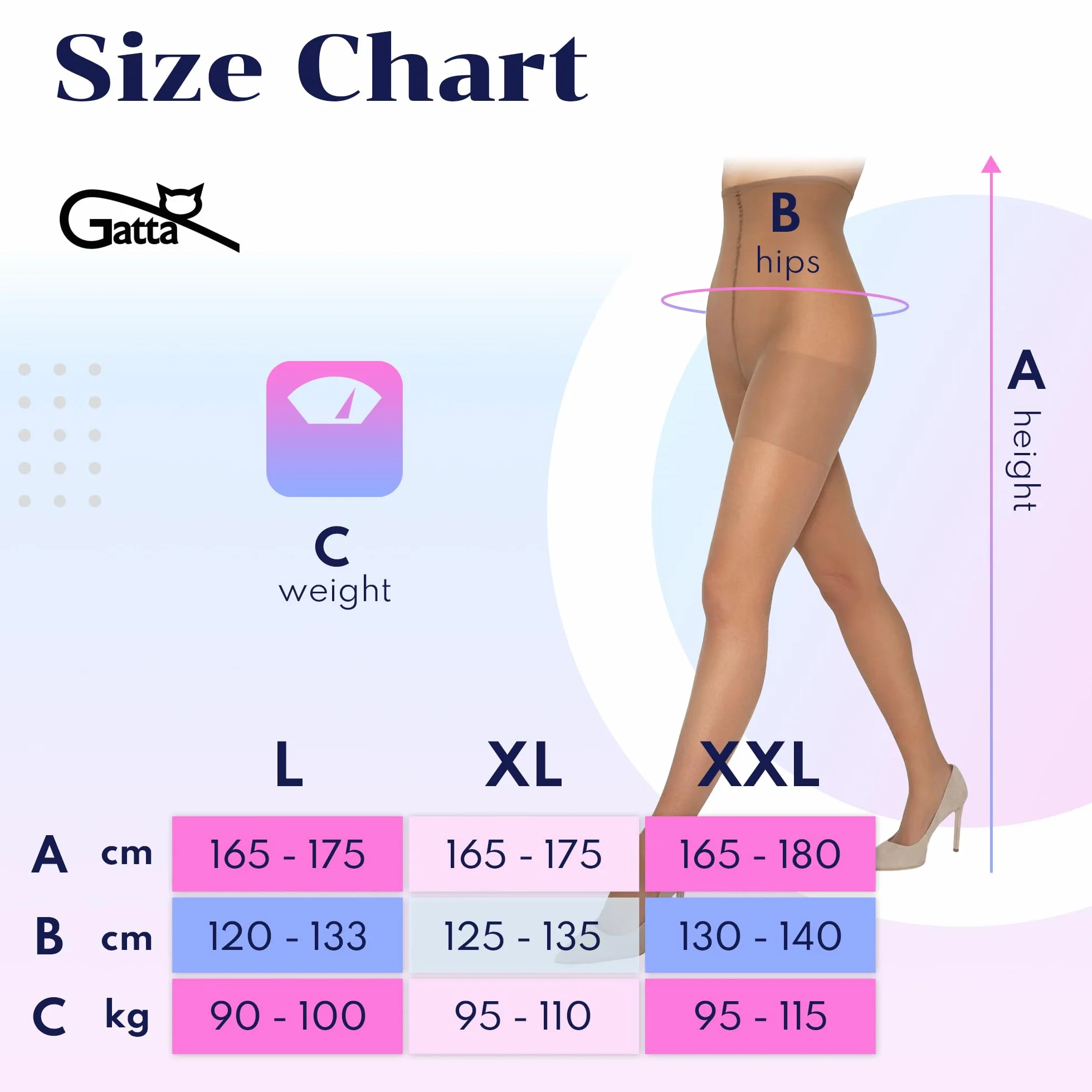 Rajstopy Gatta Body Plus Size 15DEN klasyczne rajstopy dla kobiet o obfitych kształtach, eleganckie, elastyczne, wytrzymałe, rozciągliwe, wzmocnione, trwałe, komfortowe