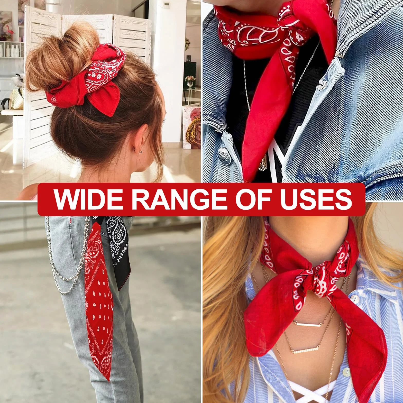 sularpek Bandana, Bandana dla kobiet i mężczyzn, szal z wzorem paisley, uniseksowe szale, szale z wzorem paisley na głowę, szale na włosy, szale na nadgarstek, szale dla motorzystów (55 x 55 cm