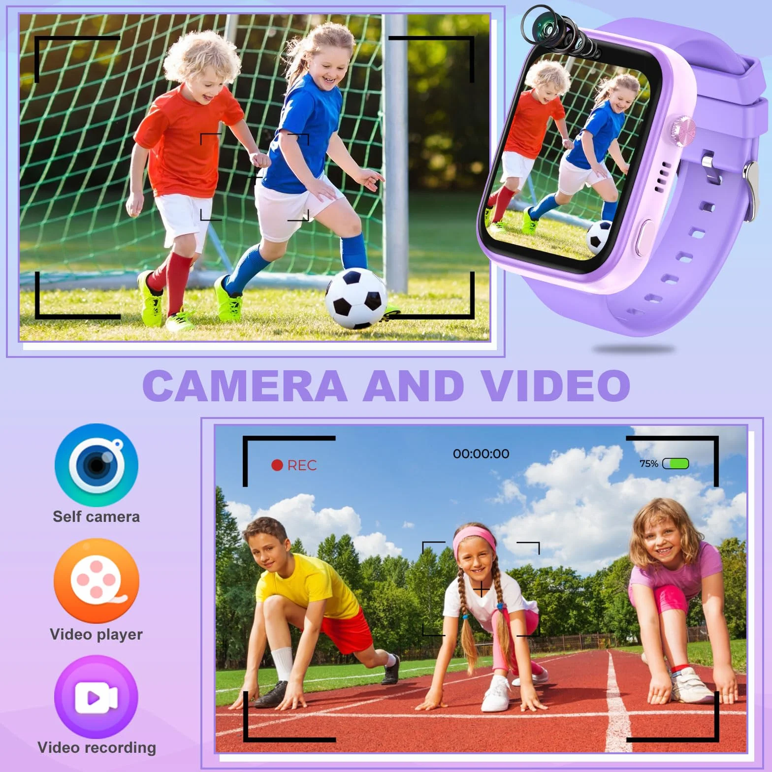 OKYUK Smartwatch 4G dla dzieci, lokalizator GPS, wiele stylów pulpitu do wyboru, połączenia dwukierunkowe, kompetencje obrazu, SOS, Wi-Fi, wodoodporny ekran dotykowy dla 4-12 chłopców i dziewcząt (T45