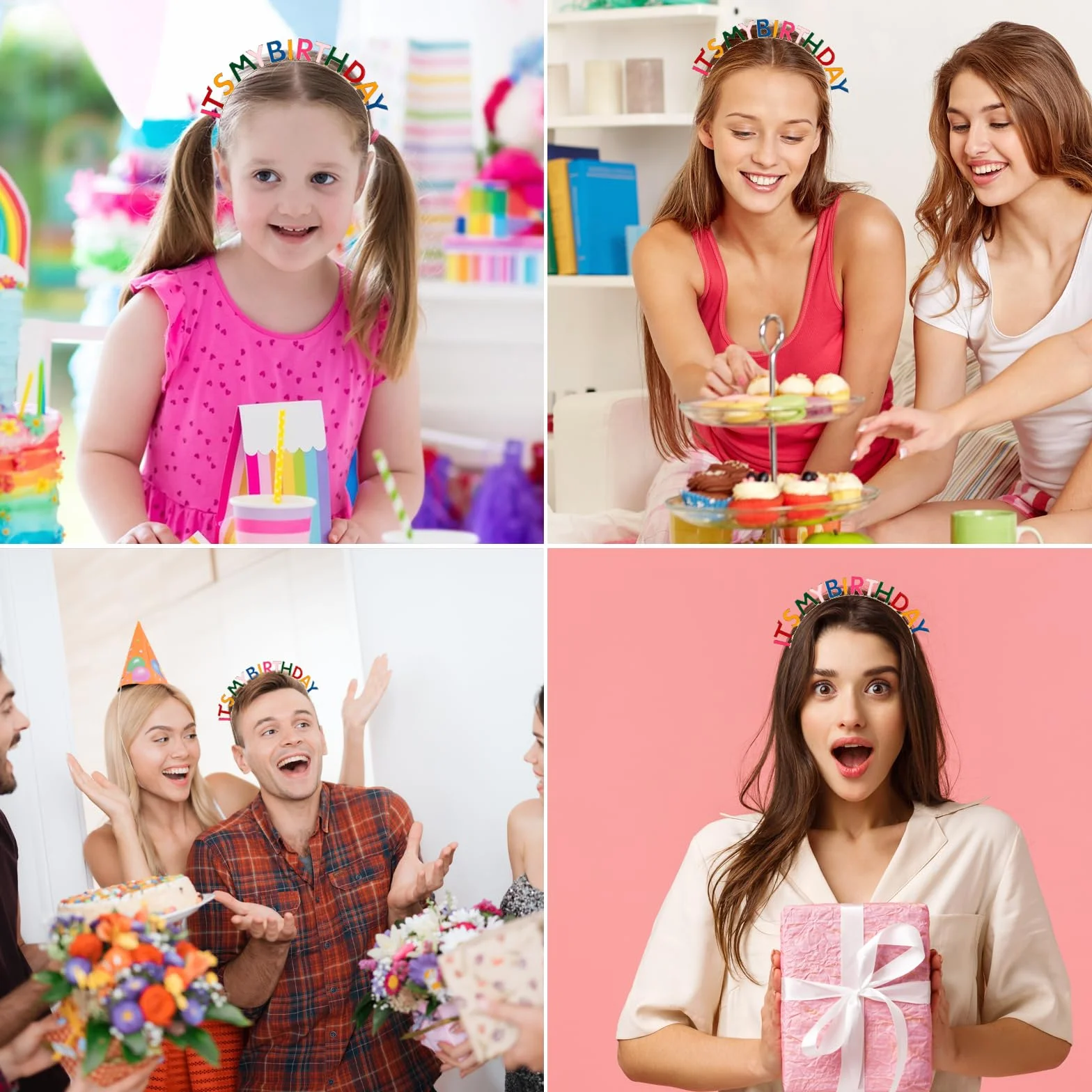 Giantree Urodzinowe opaski na głowę dla kobiet dziewcząt, 'It's My Birthday' korony błyszczące kryształ górski opaska do włosów z okazji urodzin akcesoria dla kobiet uroczystości urodziny przyjęcie