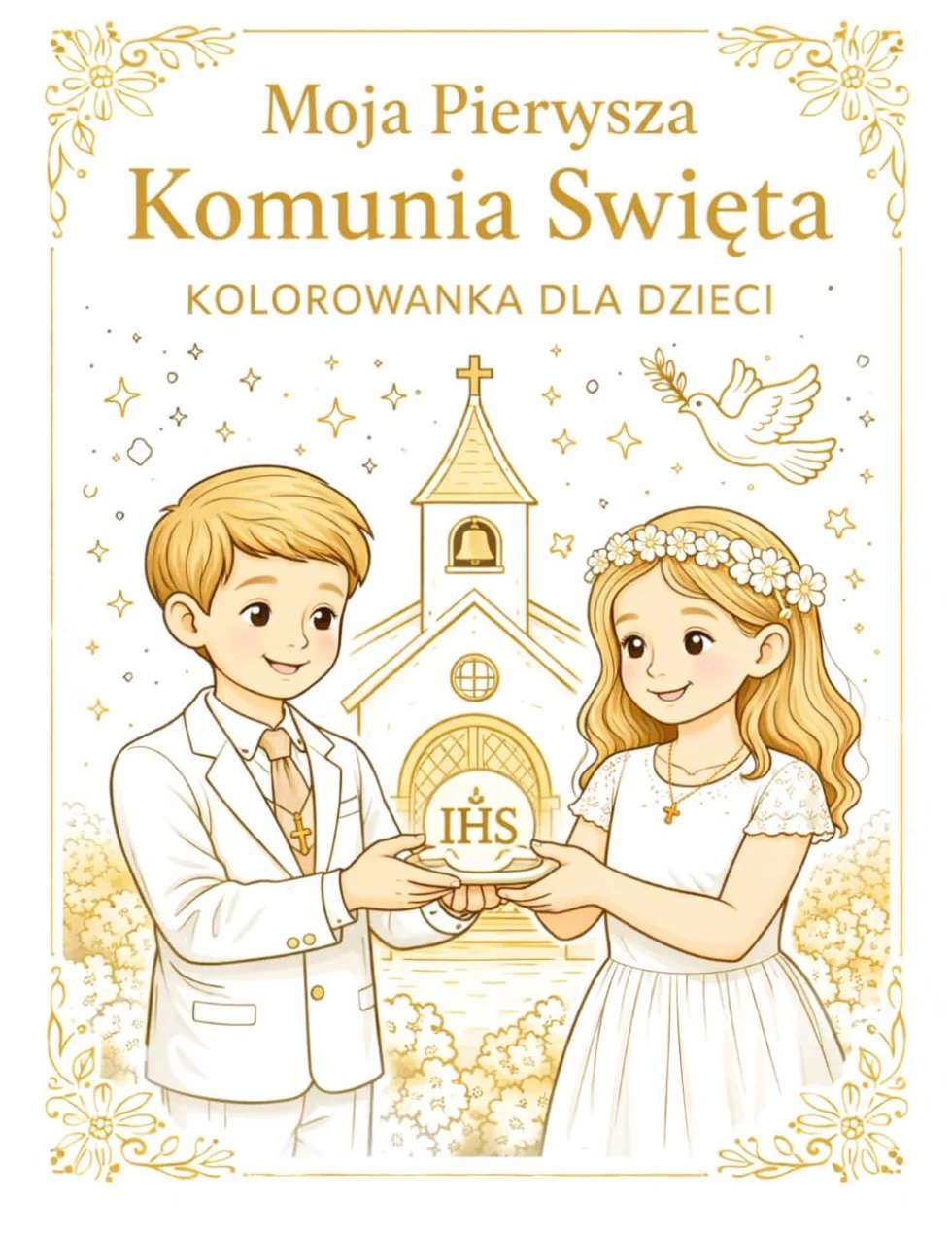 Moja Pierwsza Komunia Święta – Kolorowanka dla Dzieci: Piękne przygotowanie i pamiątka Pierwszej Komunii Świętej.