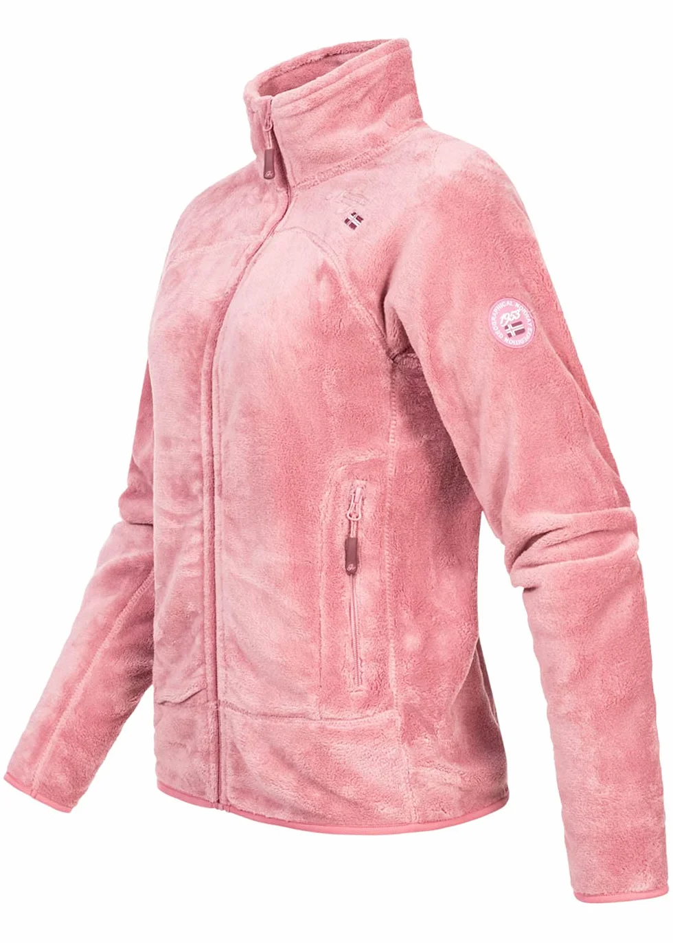 Geographical Norway Upaline Lady - Kurtka polarowa damska Zamek błyskawiczny Jesień Zima Wiosna Wiosna - Sweter damski z długim rękawem z miękkiej skóry na zewnątrz