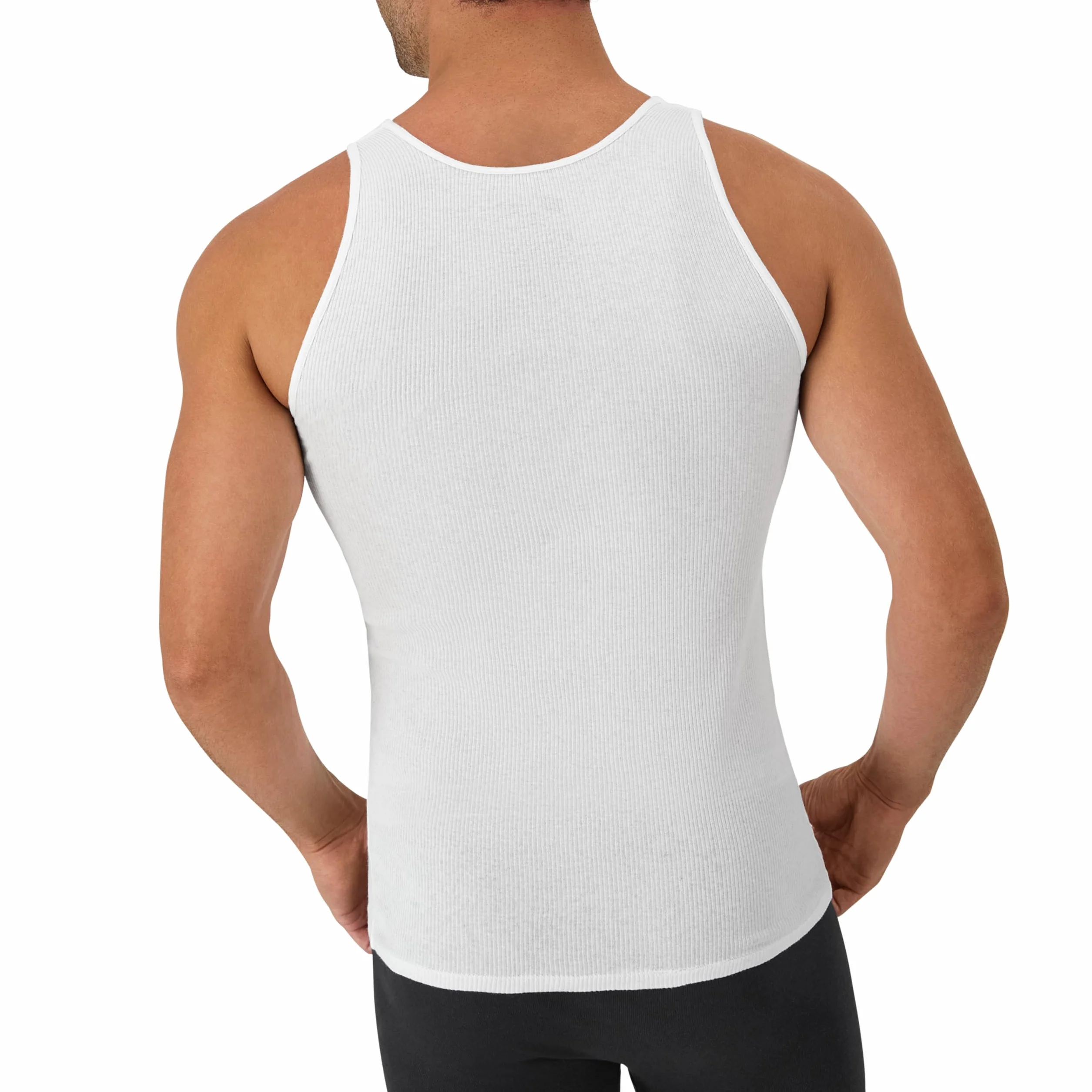 Hanes Bielizna Mężczyźni Undershirt Tank, Moisture-wicking Ribbed, Lightweight Cotton Tank Undershirts, Black/White Options, Multi-pack (6 w zestawie)