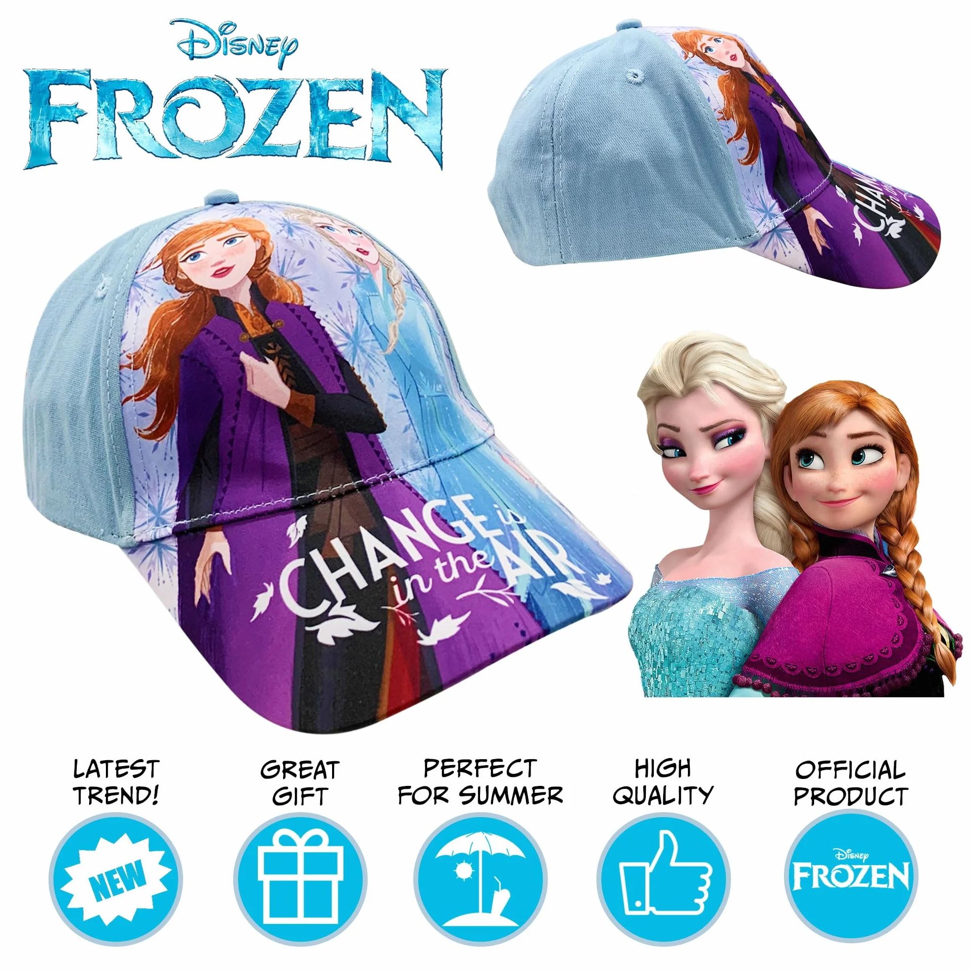 Sun City Kraina lodu Anna & Elsa dziecięca czapka z daszkiem dla dziewcząt
