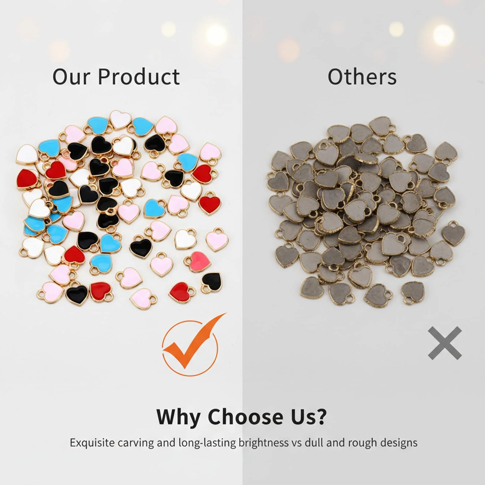 100 sztuk zawieszek w kształcie serca, DIY breloczek serce płaskie żywiczne zawieszki w kształcie serca w różnych kolorach, zawieszki w kształcie serca emaliowane zawieszki miłosnego serca charms na