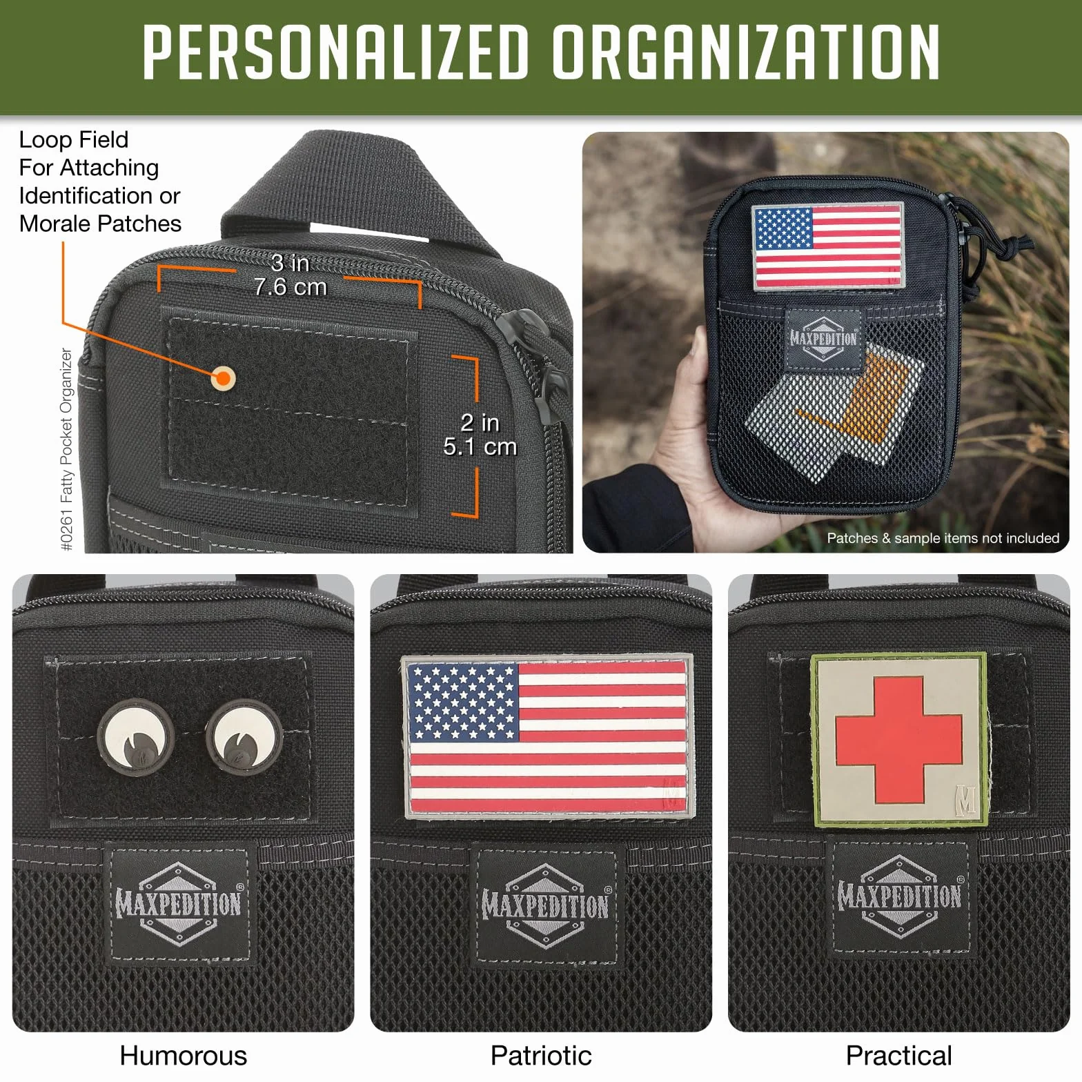 Maxpedition Organizer kieszonkowy Fatty 2012, czarny, Czarny, 20 in, Organizer do torby