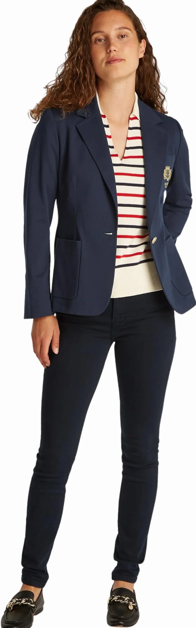 TOMMY HILFIGER DZIANINOWA PIQUE SLIM SB BLAZER WW0WW44744 Kobiety Knitted Pique Slim Sb Blazer Ww0ww44744