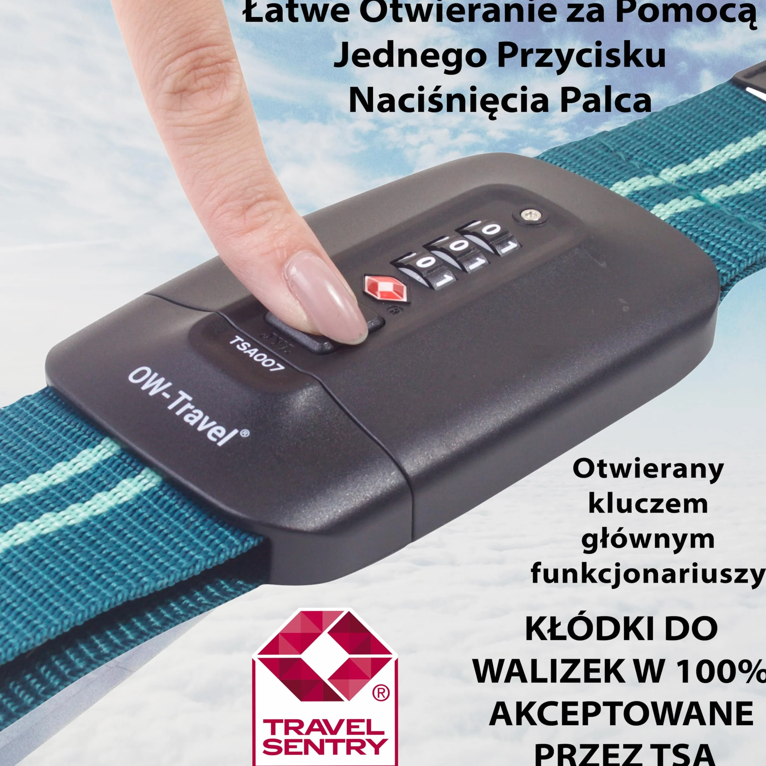 OW-Travel Spersonalizowane paski bagażowe z zamkami do walizek(Niebieski/Zielony) Łatwe do zauważenia paski walizkowe TSA etykietami bagażowymi.Pasek podróżny blokadą.Zamykane zamki do walizki