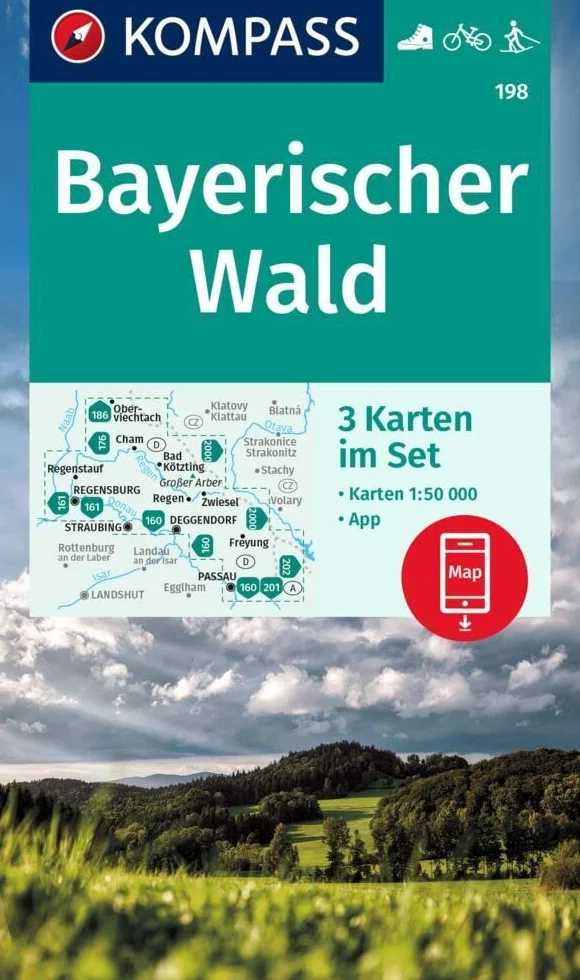 198 bayerischer wald: inklusive Karte zur offline Verwendung in der KOMPASS-App. Fahrradfahren. Skitouren.