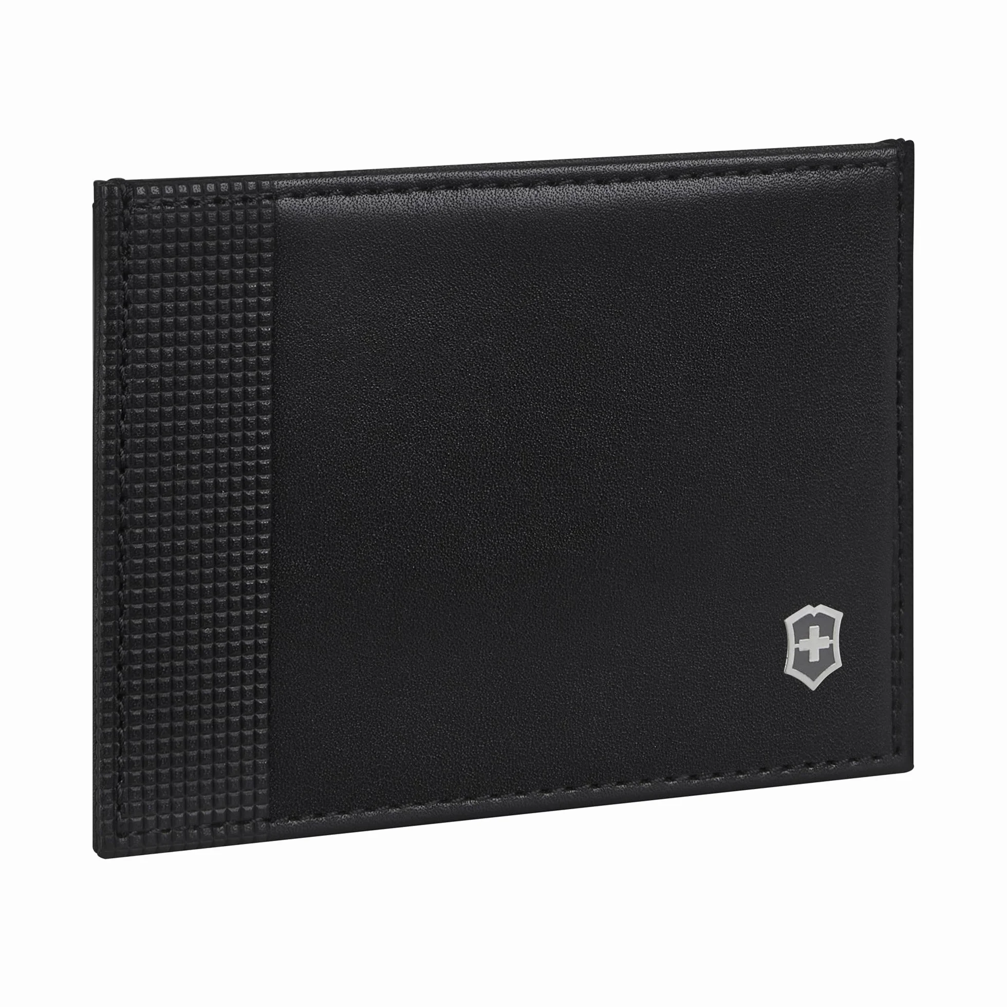 Victorinox Altius Alox Slim Wallet, skórzany portfel z ochroną RFID, dla kobiet i mężczyzn, portfel z przegródkami na karty, Czarny, Card Case, Etui na karty
