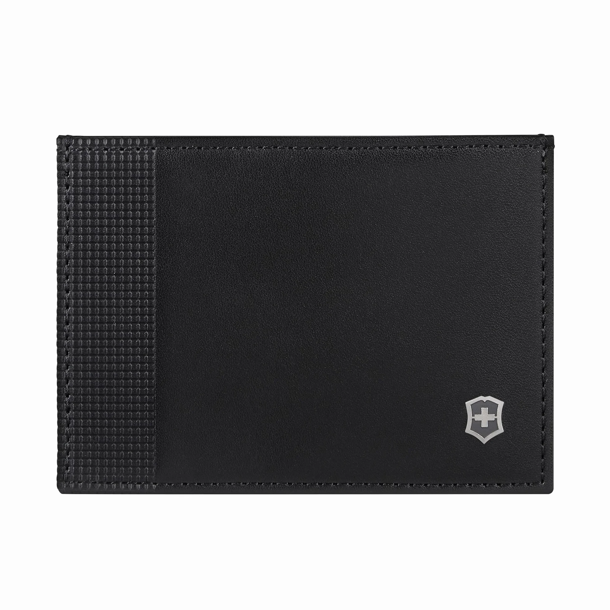 Victorinox Altius Alox Slim Wallet, skórzany portfel z ochroną RFID, dla kobiet i mężczyzn, portfel z przegródkami na karty, Czarny, Card Case, Etui na karty