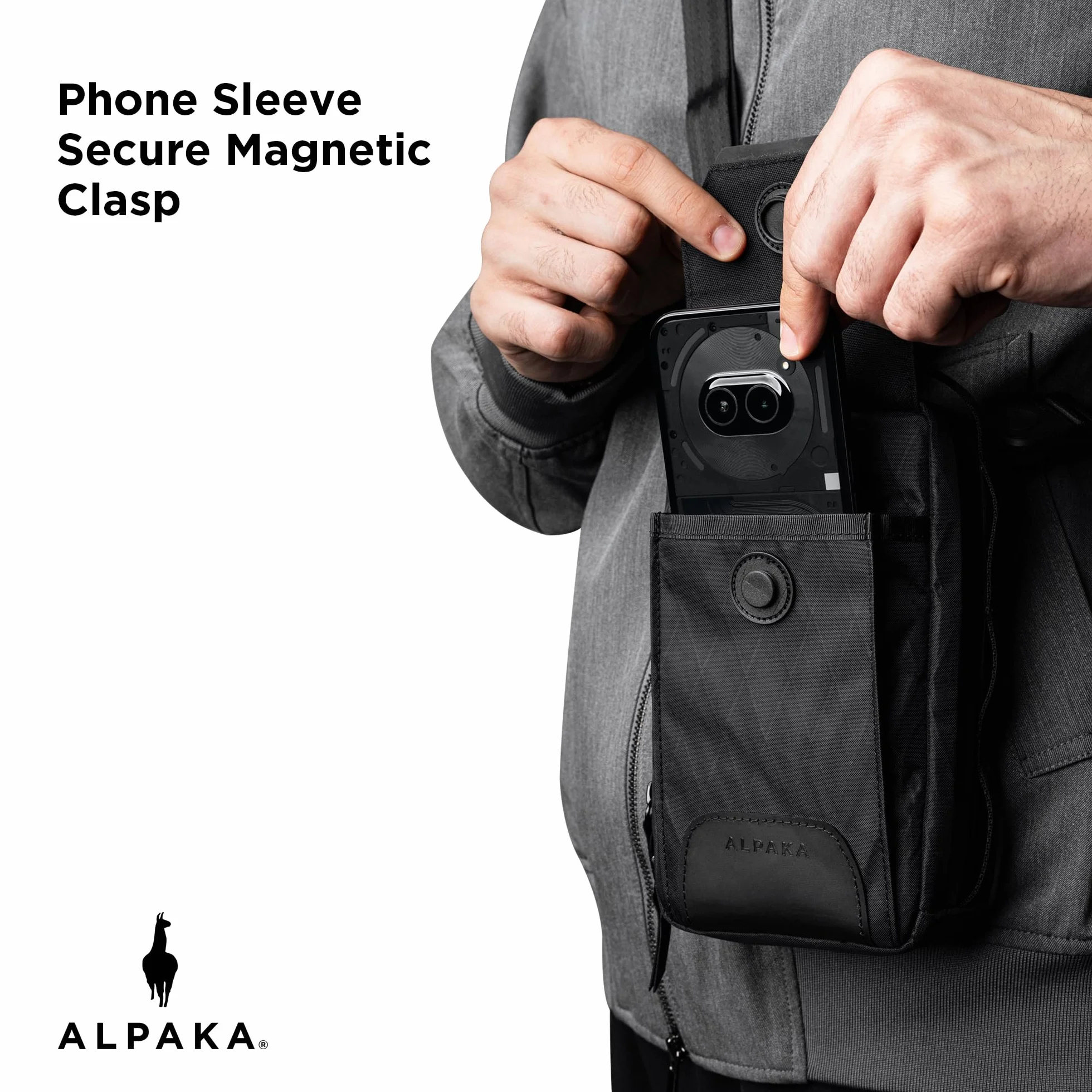 ALPAKA Modular Sling V2 – torba crossbody na telefon dla mężczyzn, magnetyczny szybki dostęp, regulowany pasek, torba podróżna z zamkiem błyskawicznym YKK, tkanina odporna na warunki atmosferyczne