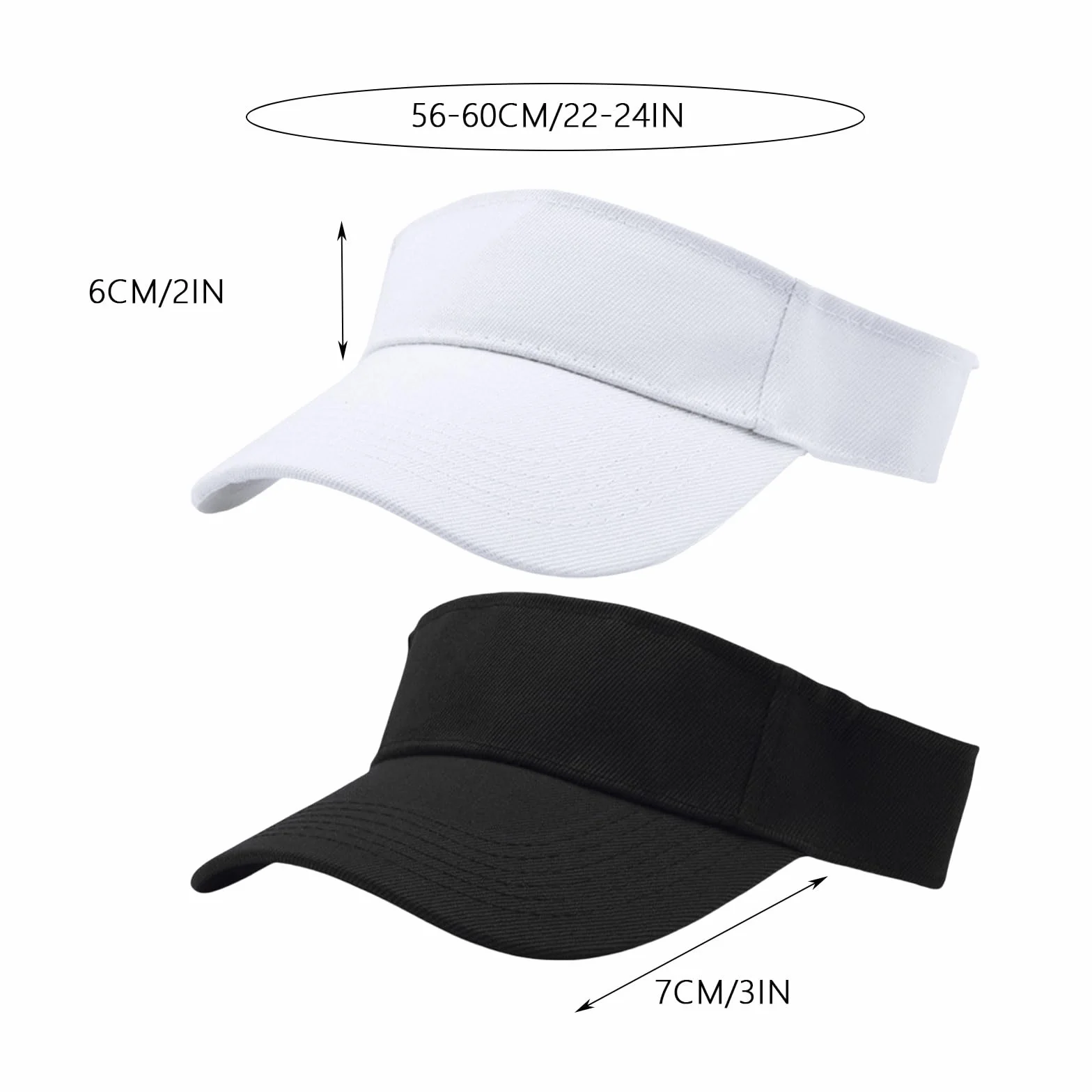 GWAWG 2 szt. czapka przeciwsłoneczna, daszek golfowy dla kobiet, damska czapka z daszkiem w kucyk, sportowa czapka outdoorowa, gładka, regulowane czapki golfowe tenisowe dla mężczyzn czarna, Czarny