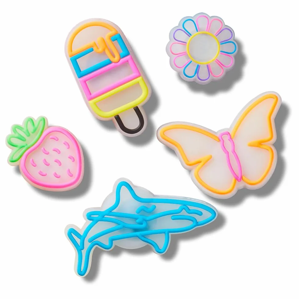 Crocs Uniseks Lights Up Summer 5-pak zawieszek do butów, wielokolorowe, jeden rozmiar, wielobarwny, Rozmiar Uniwersalny