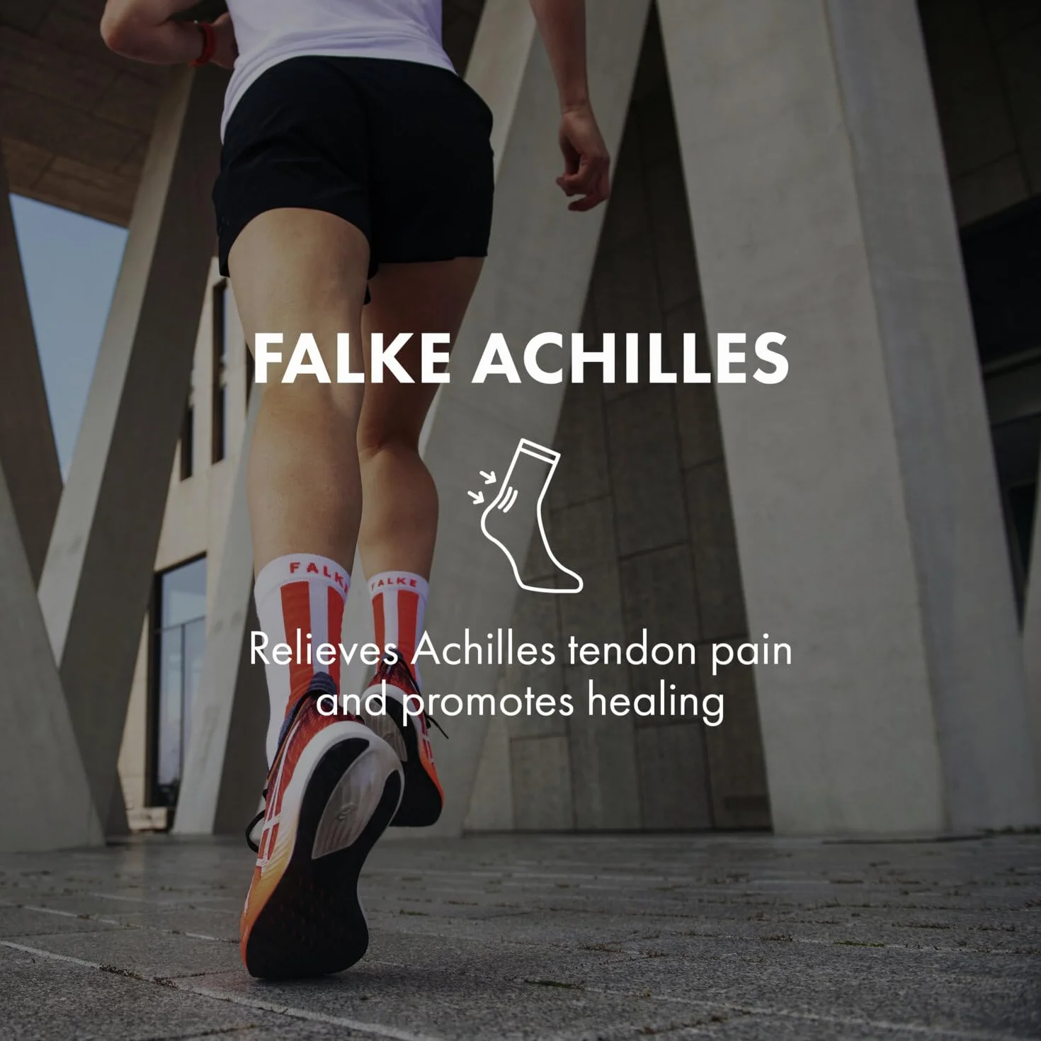 FALKE Kobiety Skarpety do biegania Achilles W So Oddychający I Szybkoschnący chroni ścięgno achillesa 1 Para, Biały White-Red 2028, 37-38