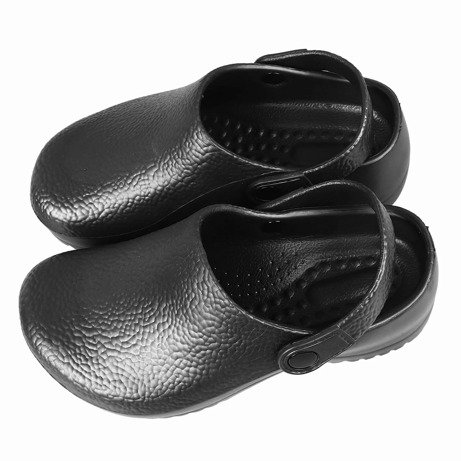 Qcwwy Letnie buty kuchenne, antypoślizgowe, bez pleców, guma EVA, czarne buty robocze dla mężczyzn, oddychające, do kuchni, dla pielęgniarek