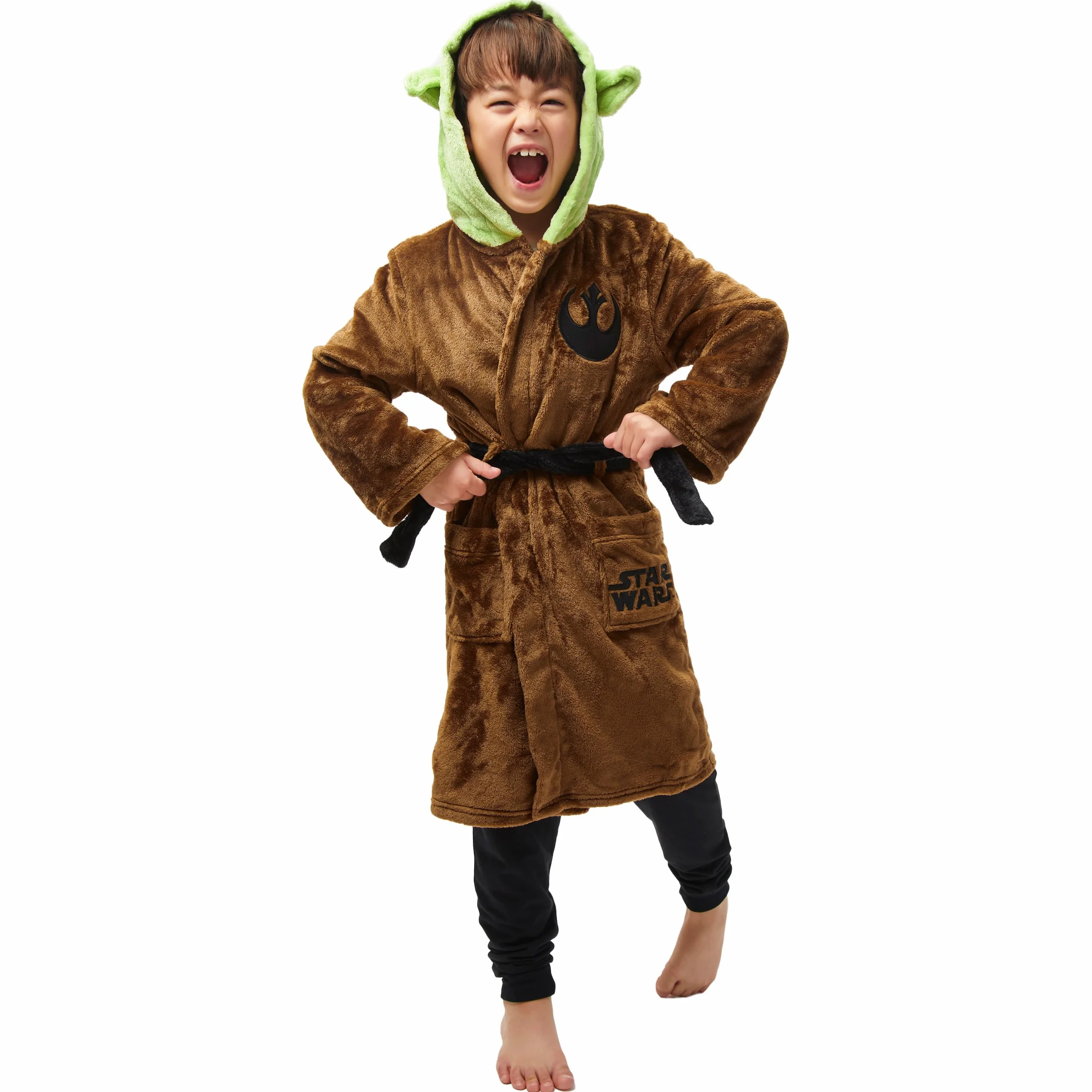Star Wars Szlafrok chłopięcy z motywem Yody, szlafrok polarowy dla dzieci