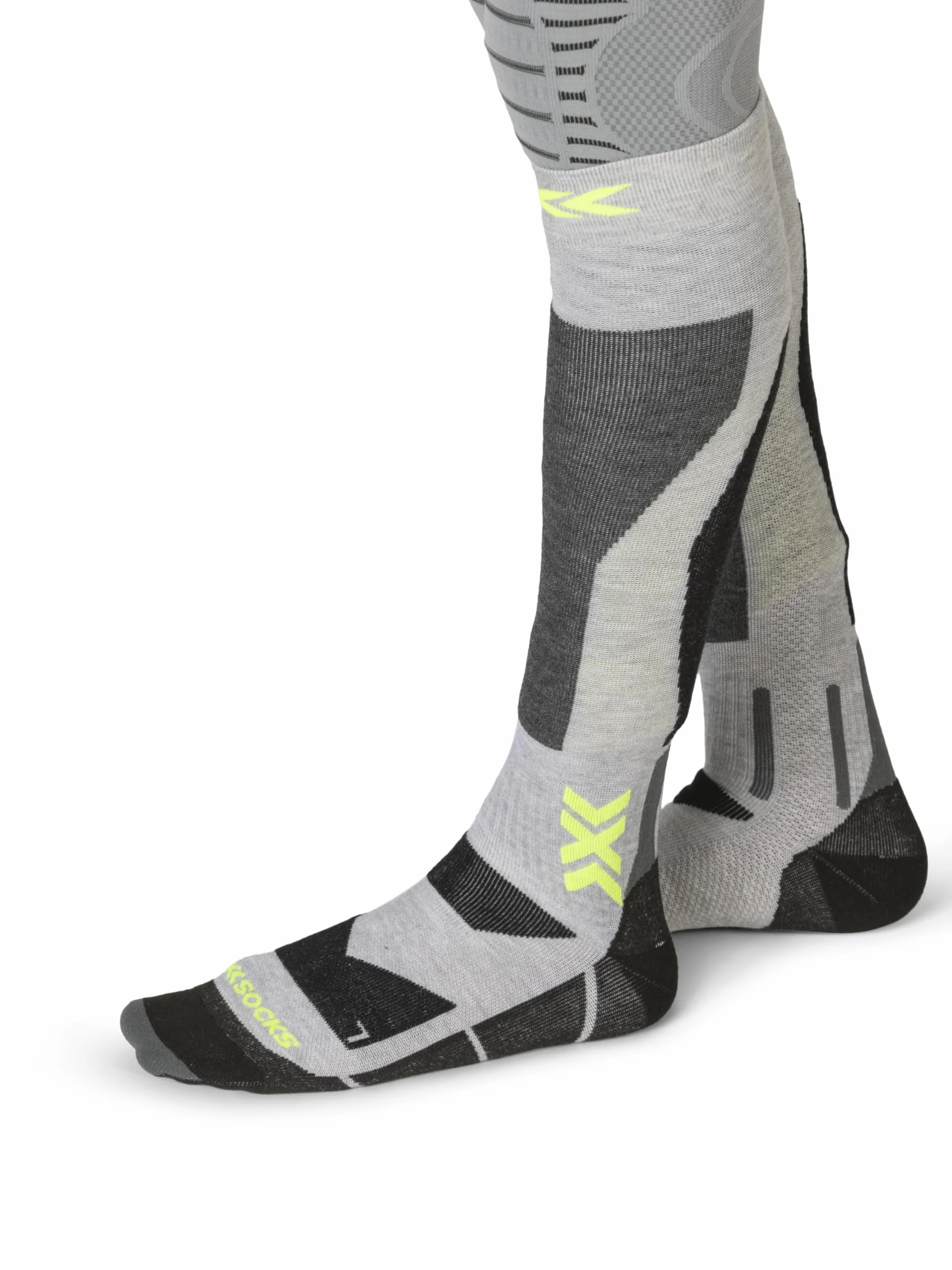 X-Socks Snowboard Discover OTC - wysokowydajne skarpety snowboardowe z bandażem O-Ring - najwyższy komfort i wsparcie podczas jazdy na snowboardzie - Sage Green/English Lawn, 35-38