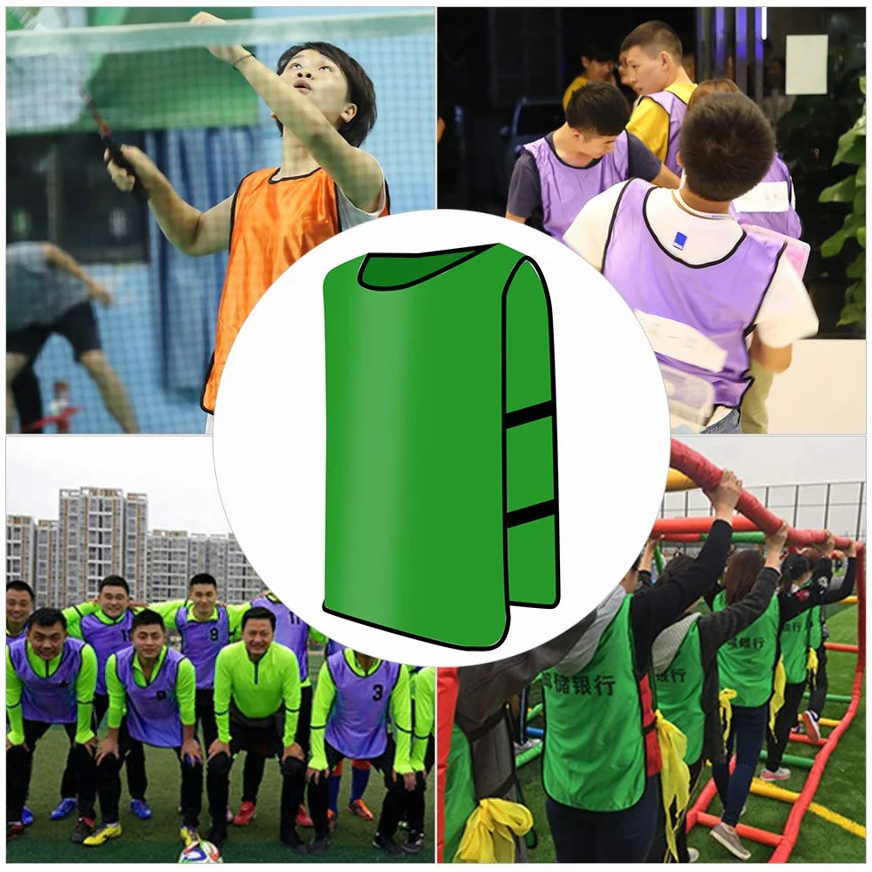 Mesh Scrimmage kamizelki treningowe, 12 szt. Piłka nożna Pinnies Scrimmage kamizelki dla dzieci, młodzieży i dorosłych, kamizelka do treningu drużynowego koszulki śliniaki sportowe do koszykówki piłki nożnej hokeja do siatkówki (zielone)