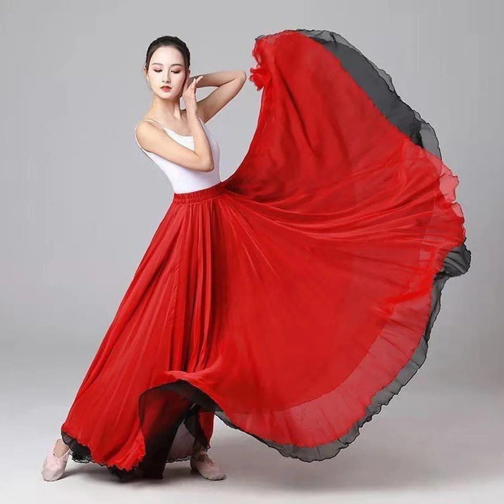 Spódnica do tańca brzucha dla kobiet spódnica taneczna flamenco spódnica do tańca brzucha spódnica do tańca brzucha czerwone spódnice długie koło pełne koło tancerz brzucha