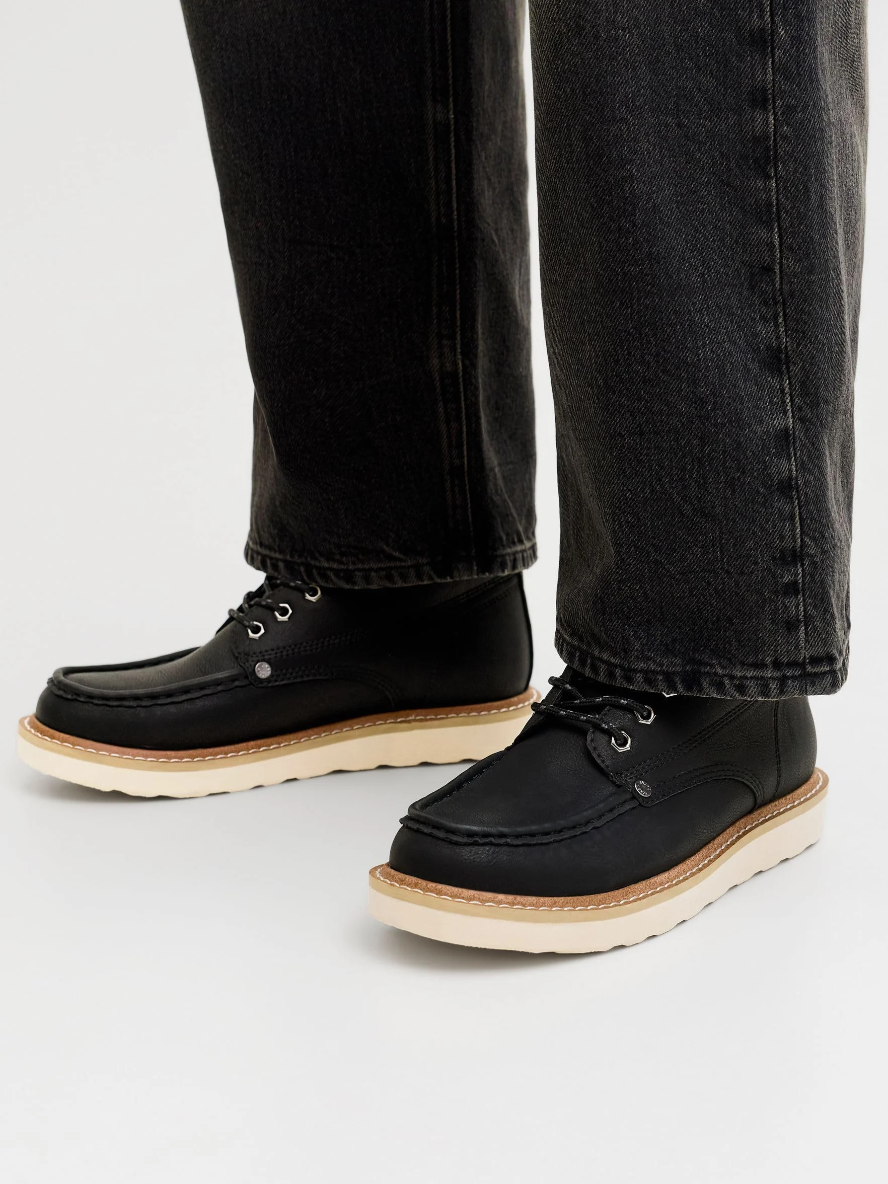 JACK & JONES Mężczyźni Jfwarchway Pu Moc Bootbotki sznurowane